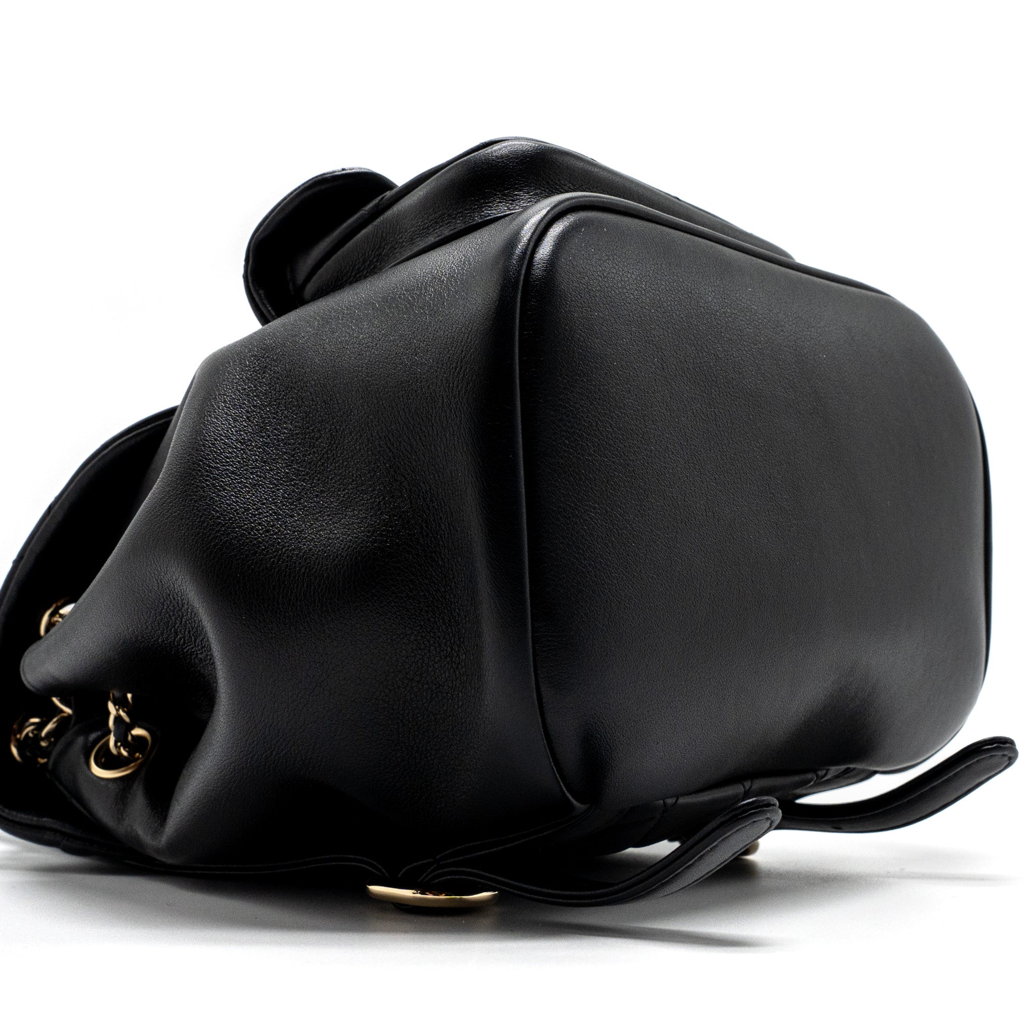 CHANEL MINI DUMA BACKPACK LAMBSKIN BLACK LGHW (MICROCHIP)