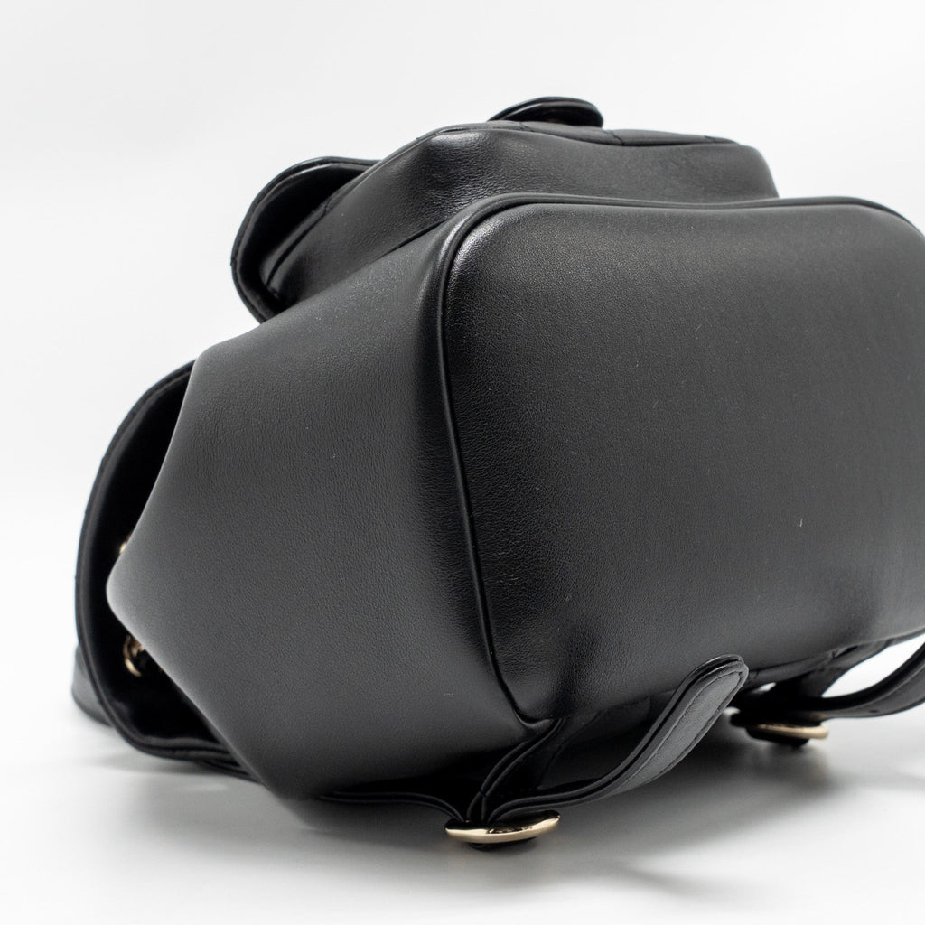 CHANEL 24P MINI DUMA BACKPACK CALFSKIN BLACK LGHW (MICROCHIP)