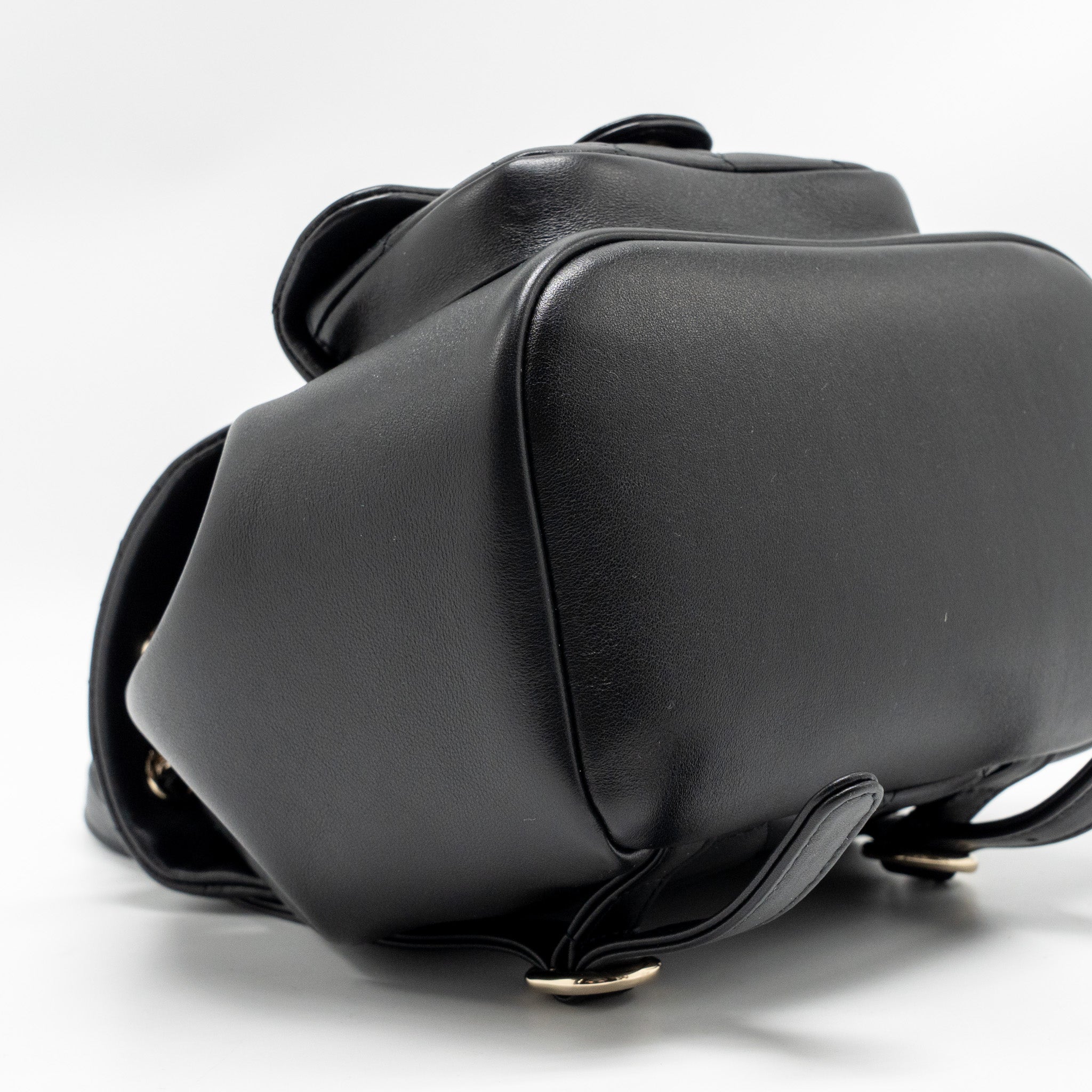 CHANEL 24P MINI DUMA BACKPACK CALFSKIN BLACK LGHW (MICROCHIP)