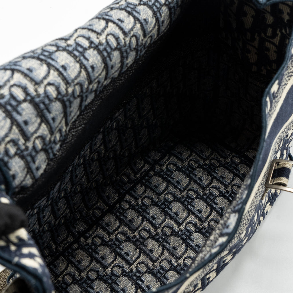 DIOR DIORCAMP MESSENGER BAG BLUE OBLIQUE EMBROIDERY SHW