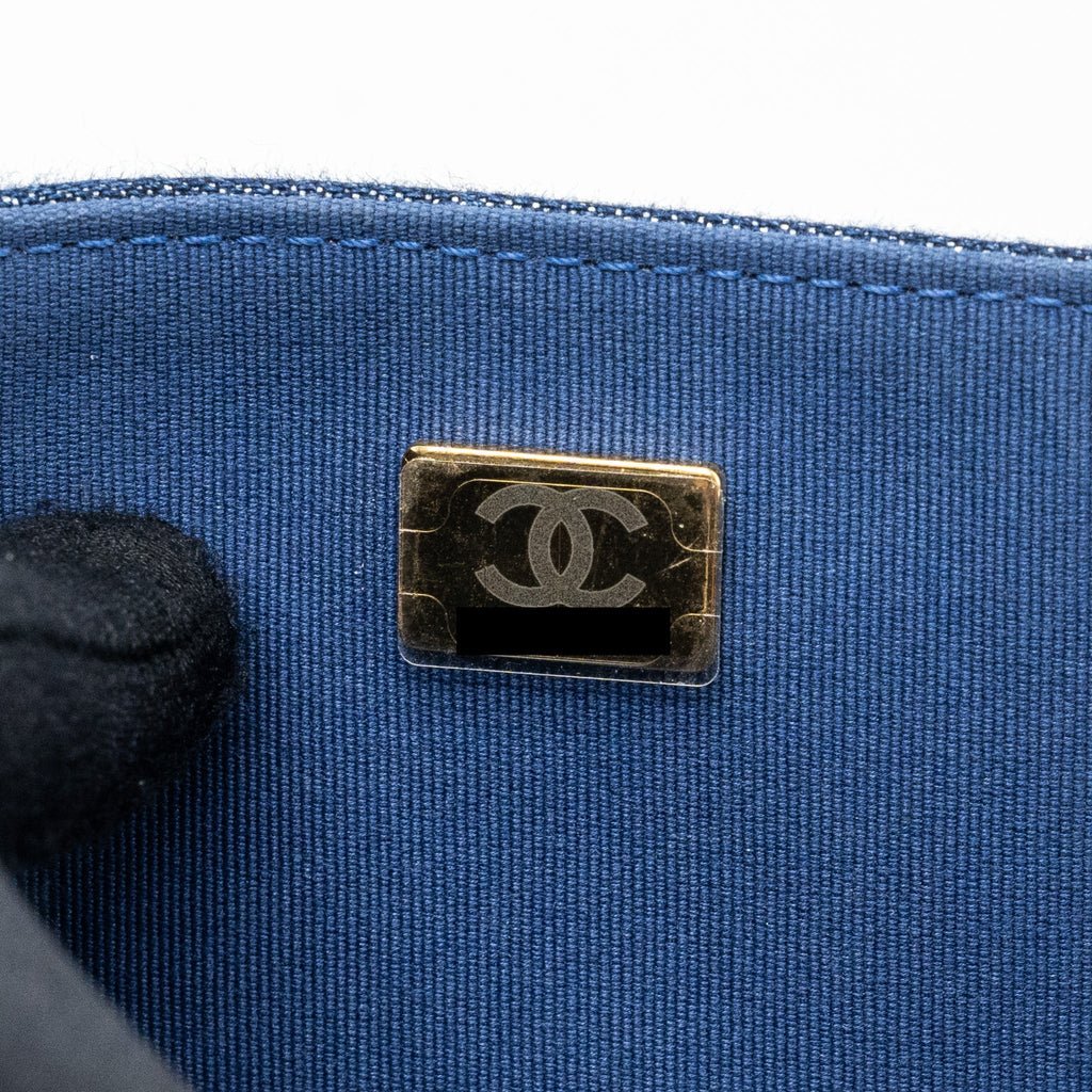 CHANEL 23S FLAP BACKPACK DENIM BLUE WITH GHW (MICROCHIP)