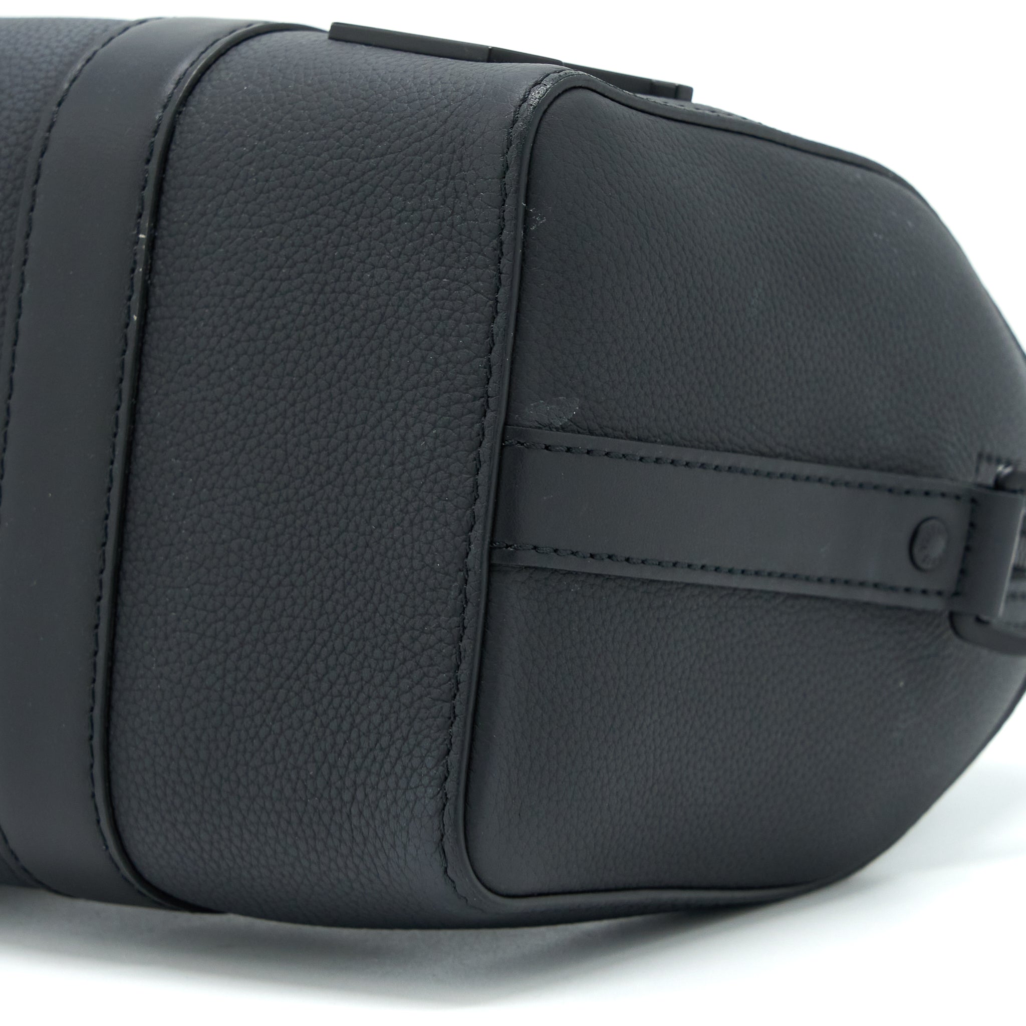 LOUIS VUITTON CITY KEEPALL GRAINED CALFSKIN BLACK WITH BLACK HARDWARE (NEW VERSION)