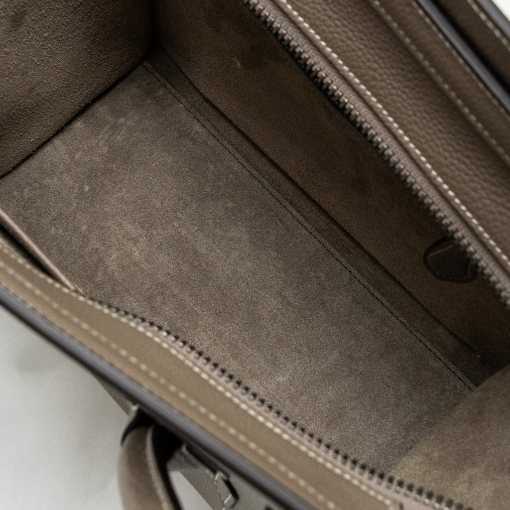 CELINE MICRO LUGGAGE BAG CALFSKIN GREY SHW