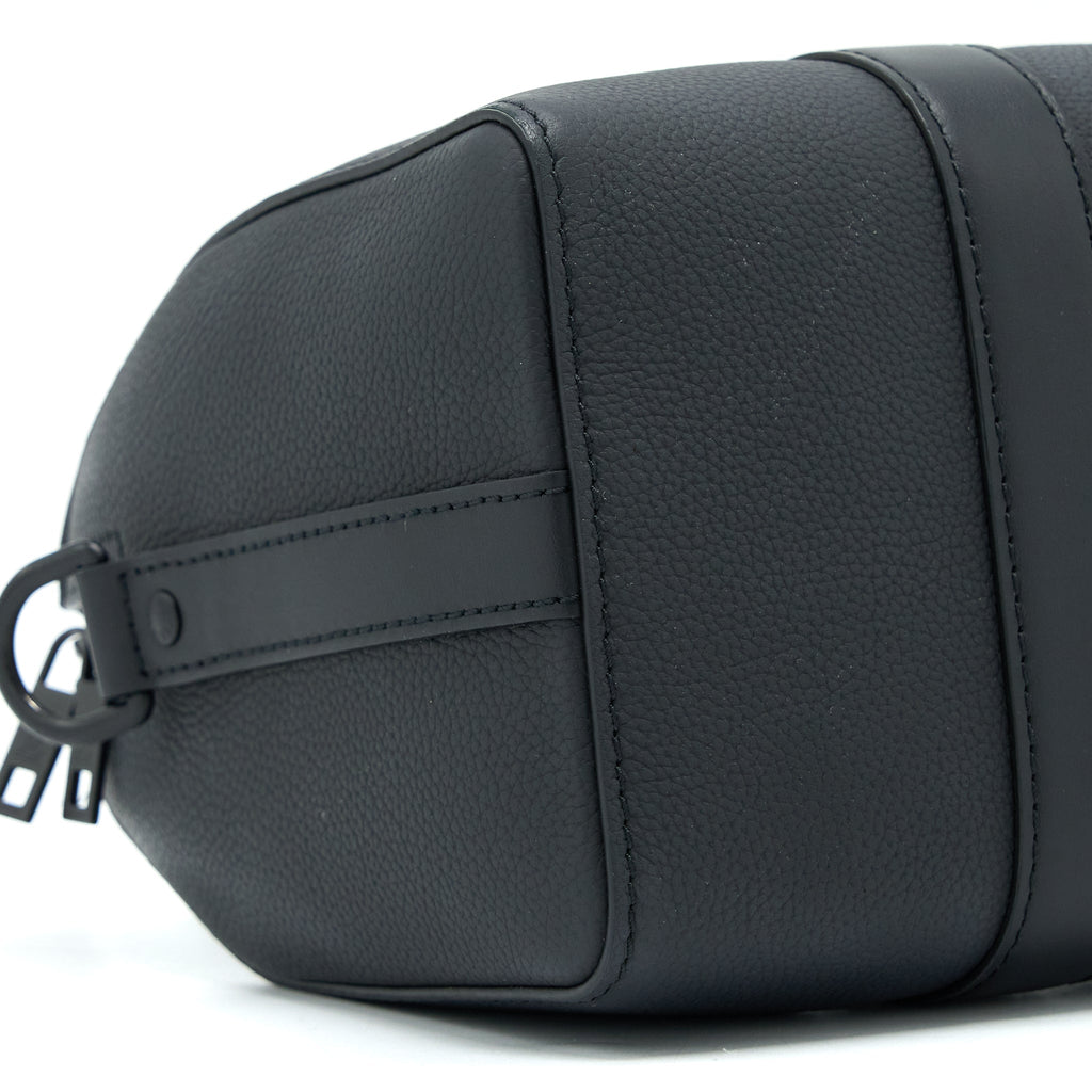 LOUIS VUITTON CITY KEEPALL GRAINED CALFSKIN BLACK WITH BLACK HARDWARE (NEW VERSION)