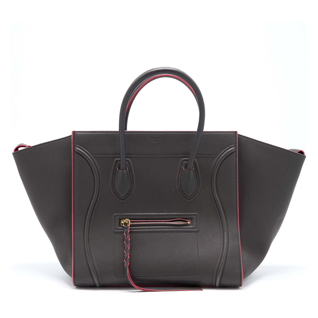 CELINE LARGE PHANTOM LUGGAGE BAG CALFSKIN DARK GREY/PINK