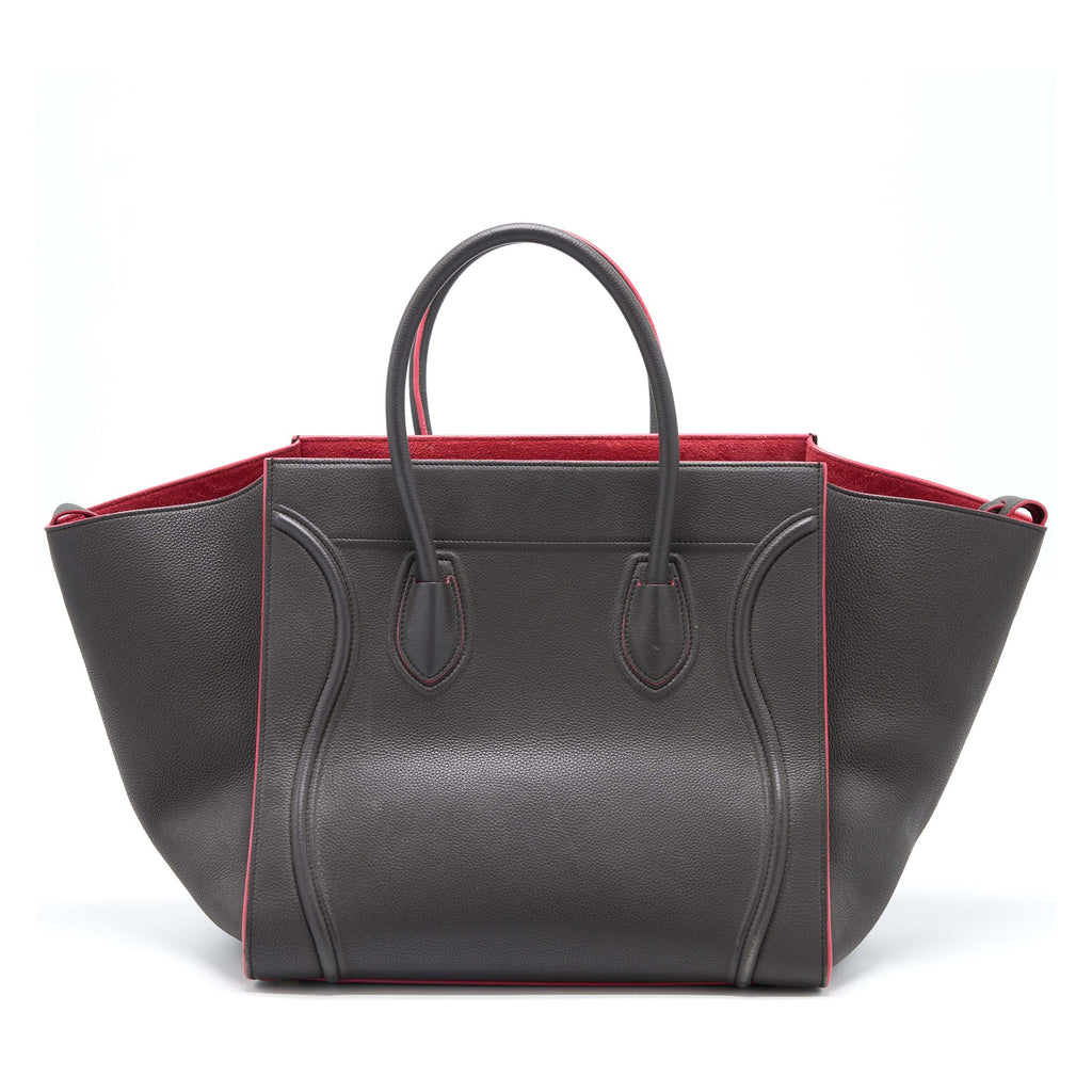 CELINE LARGE PHANTOM LUGGAGE BAG CALFSKIN DARK GREY/PINK