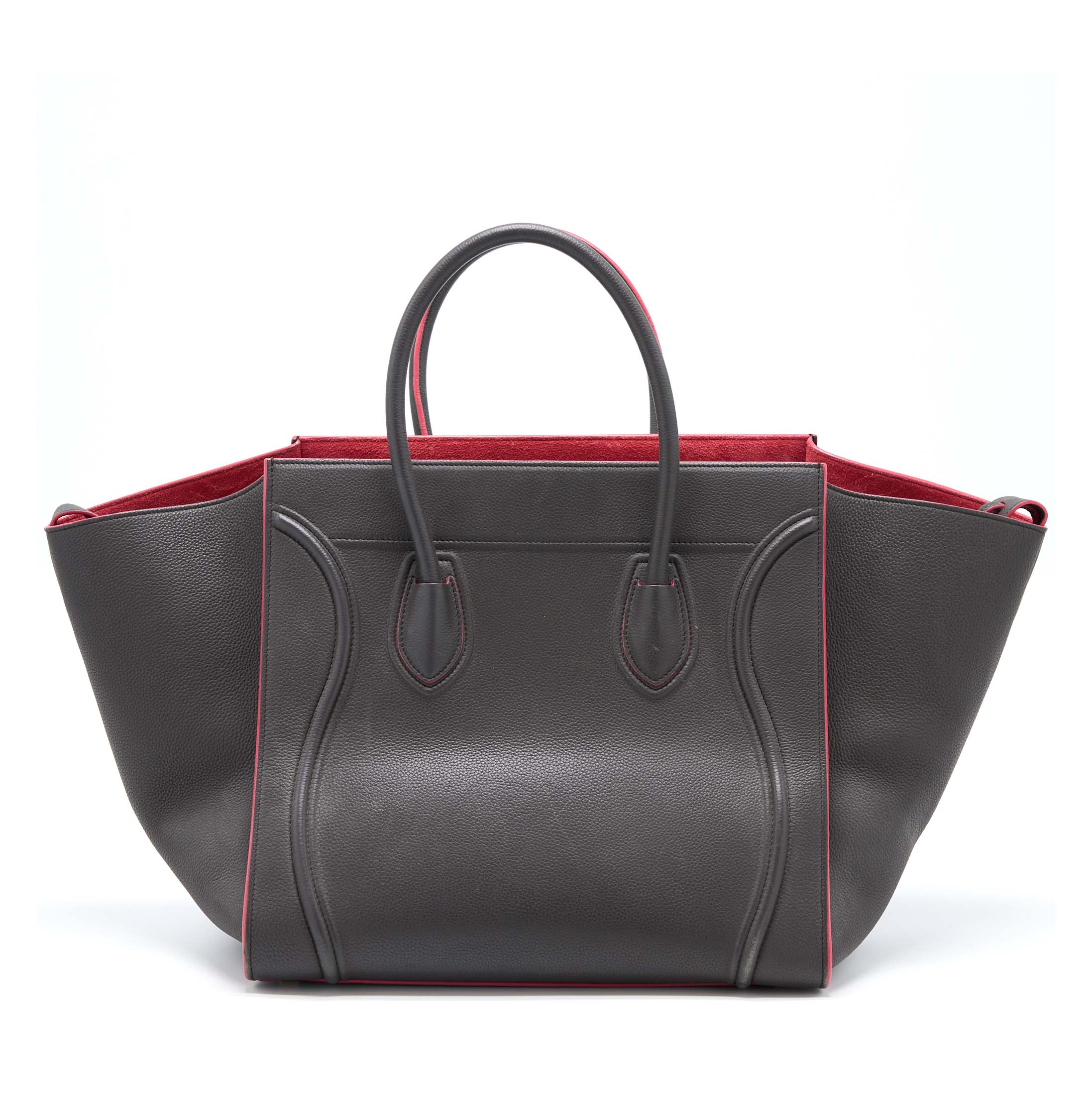 CELINE LARGE PHANTOM LUGGAGE BAG CALFSKIN DARK GREY/PINK