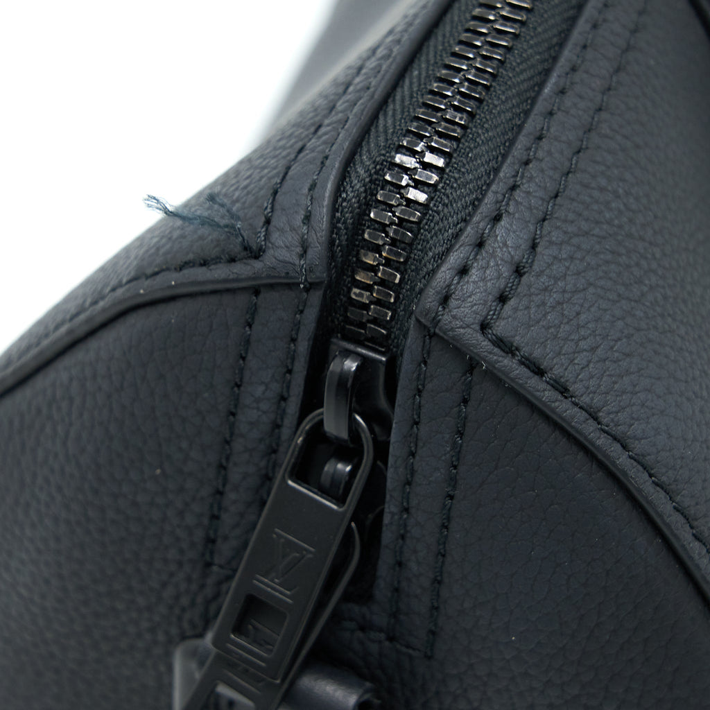 LOUIS VUITTON CITY KEEPALL GRAINED CALFSKIN BLACK WITH BLACK HARDWARE (NEW VERSION)