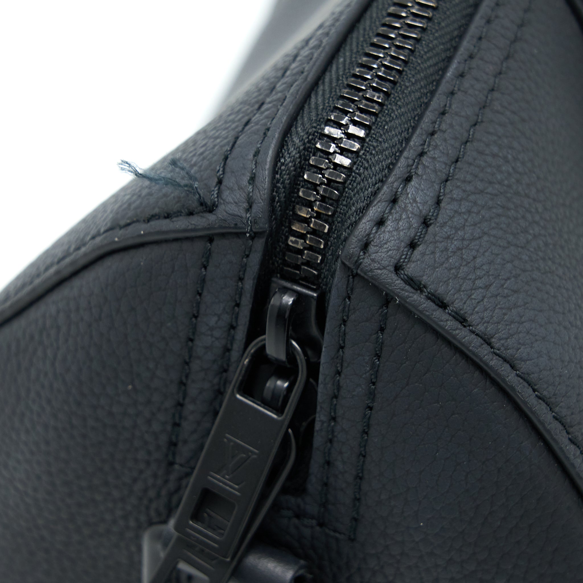 LOUIS VUITTON CITY KEEPALL GRAINED CALFSKIN BLACK WITH BLACK HARDWARE (NEW VERSION)