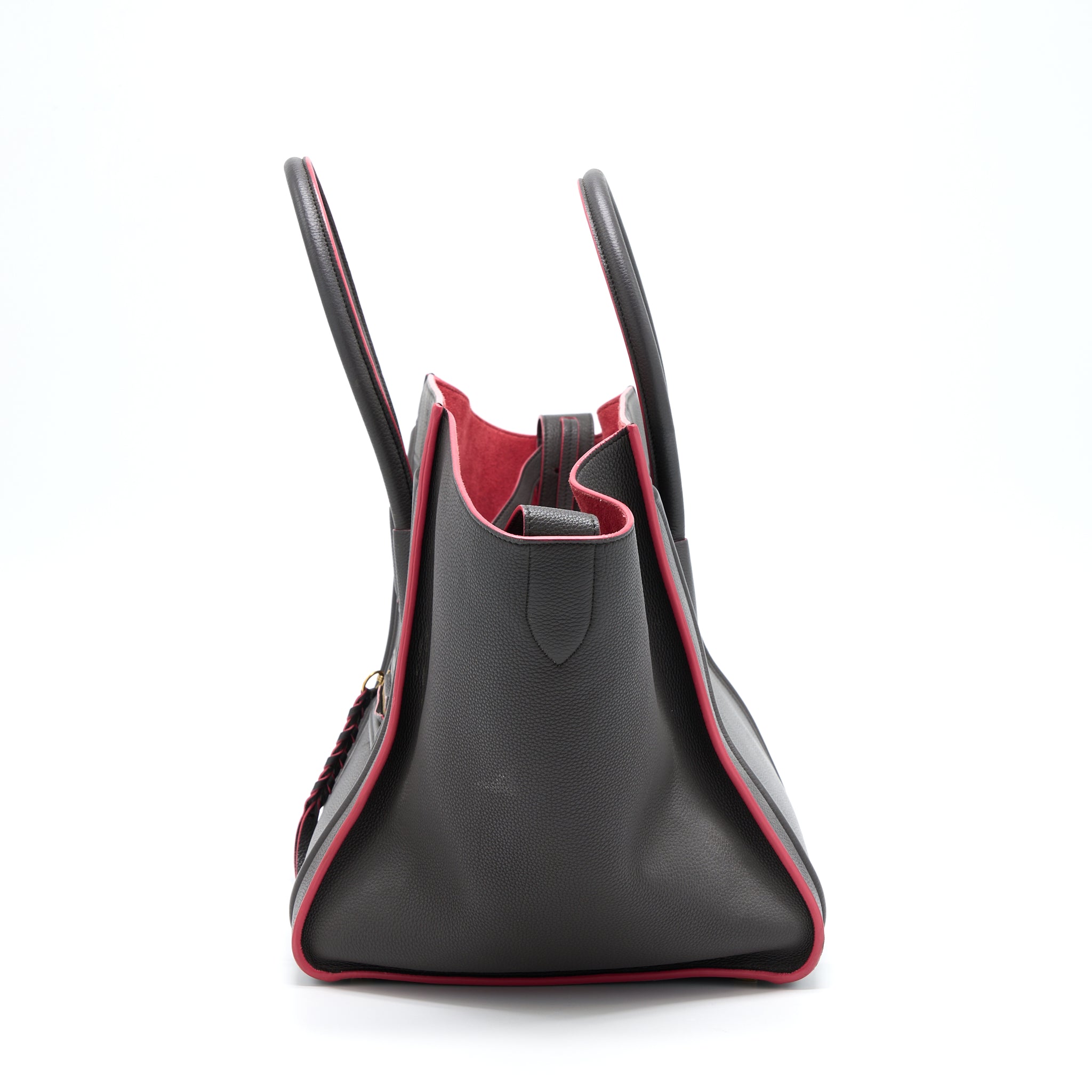 CELINE LARGE PHANTOM LUGGAGE BAG CALFSKIN DARK GREY/PINK