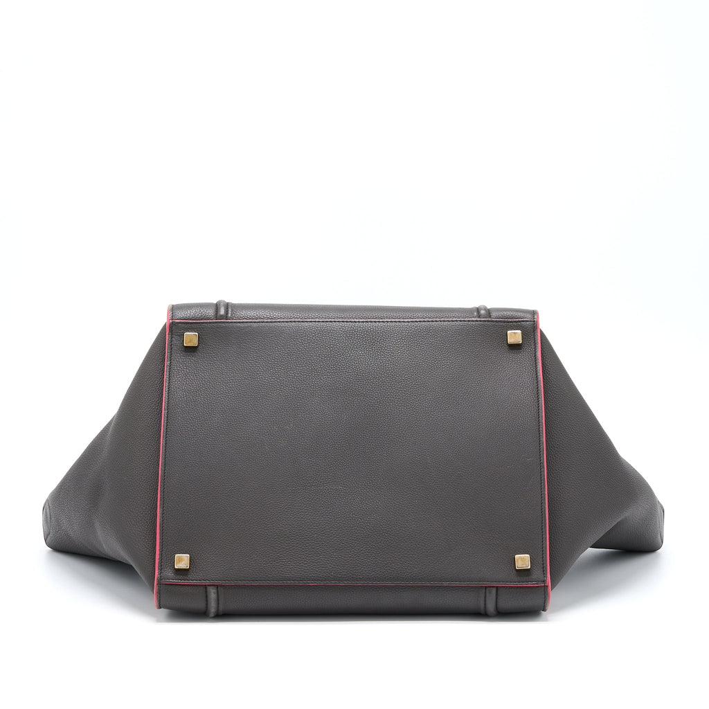 CELINE LARGE PHANTOM LUGGAGE BAG CALFSKIN DARK GREY/PINK