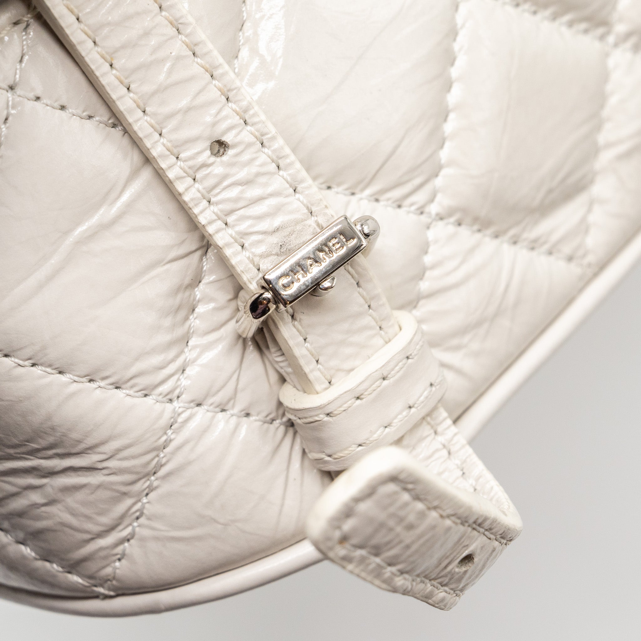 CHANEL TRANSPARENT BACKPACK PVC/SHINY CALFSKIN WHITE SHW