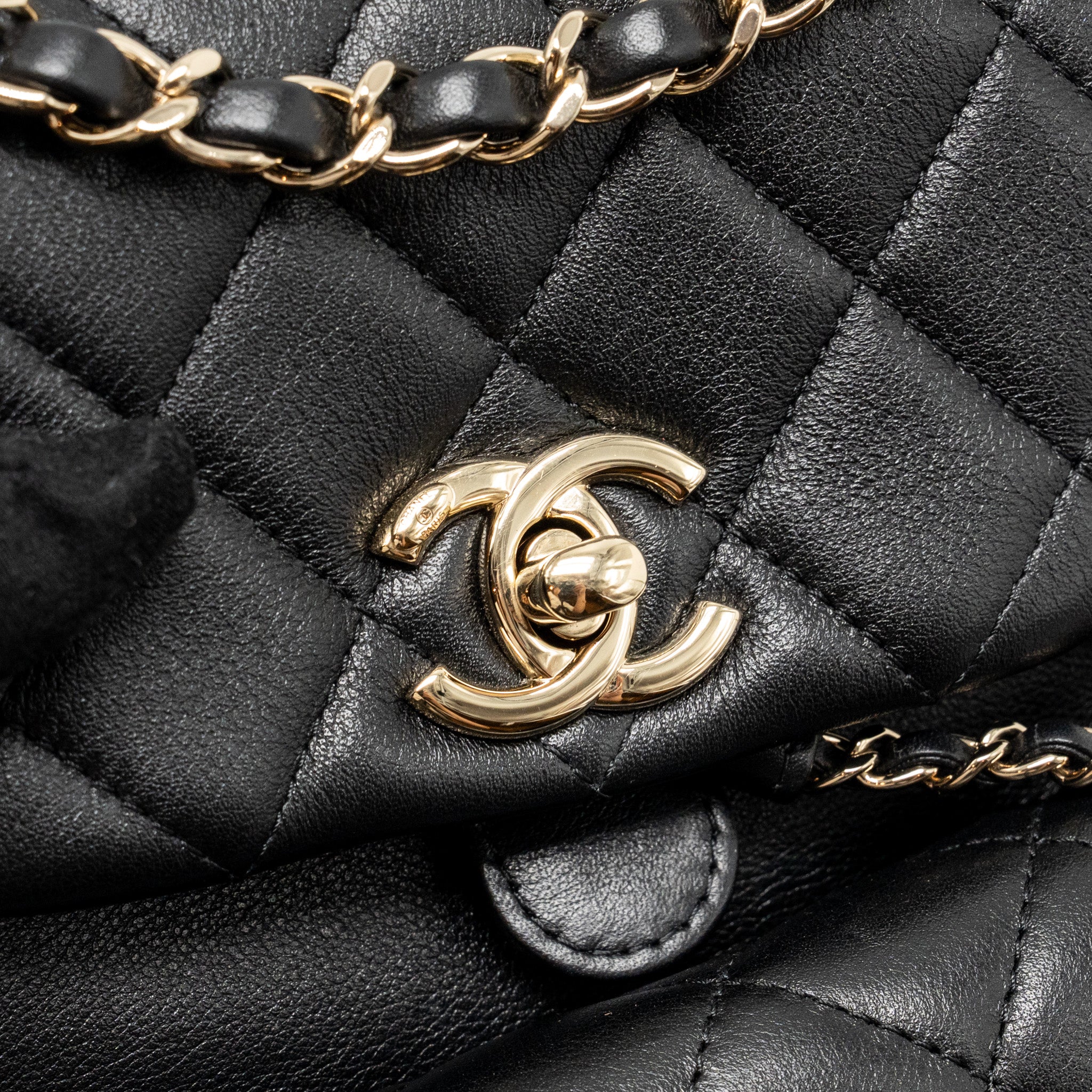 CHANEL MINI DUMA BACKPACK CALFSKIN BLACK LGHW (MICROCHIP)