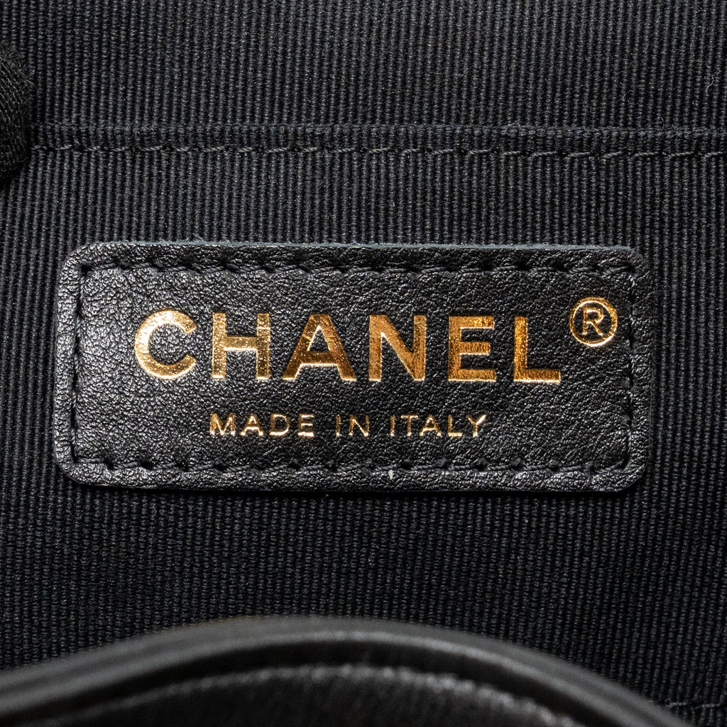CHANEL MINI DUMA BACKPACK CALFSKIN BLACK LGHW (MICROCHIP)