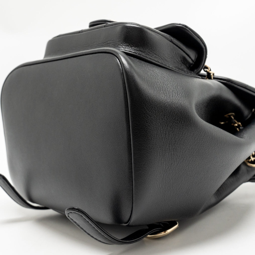 CHANEL MINI DUMA BACKPACK CALFSKIN BLACK LGHW (MICROCHIP)