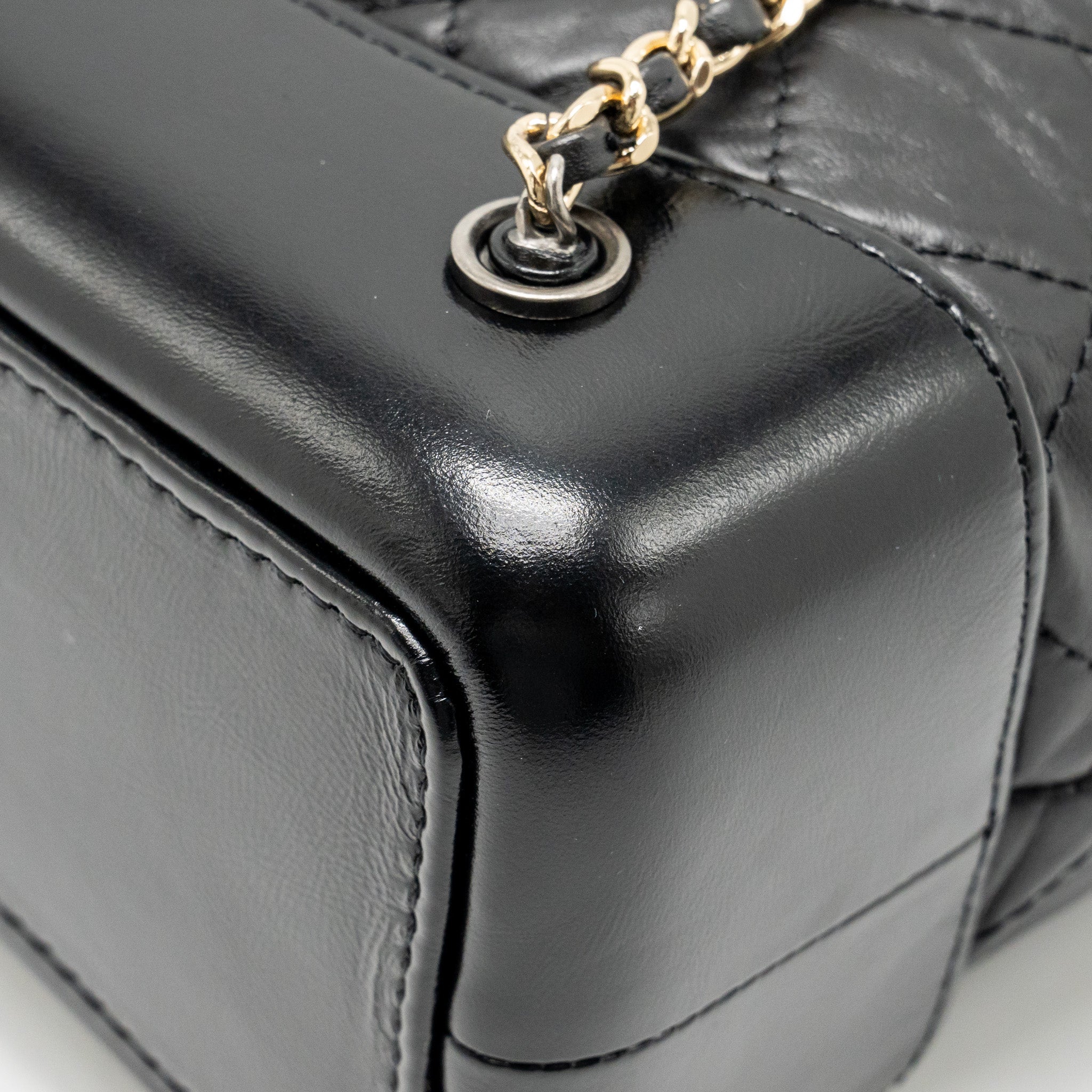 CHANEL SMALL GABRIELLE BACKPACK CALFSKIN BLACK MULTICOLOUR HARDWARE (MICROCHIP)