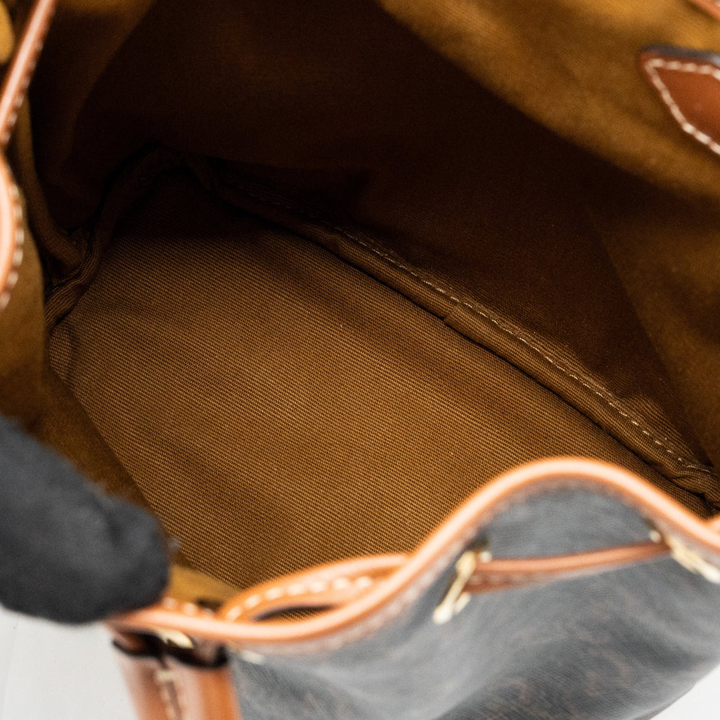 CELINE MINI BACKPACK FOLCO TRIOMPHE CANVAS CALFSKIN TAN GHW