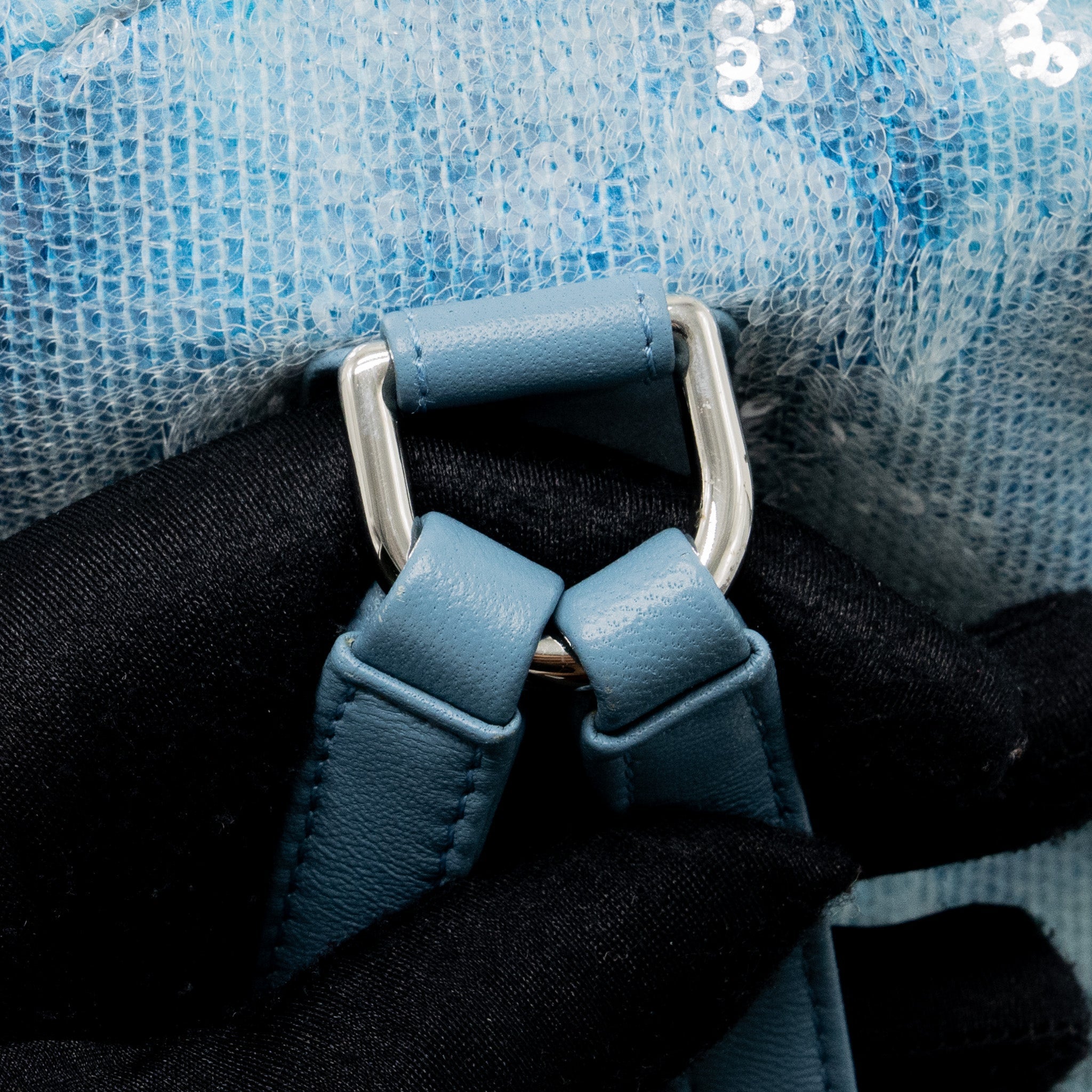 CHANEL MINI BACKPACK SEQUINS MULTICOLOUR BLUE SHW