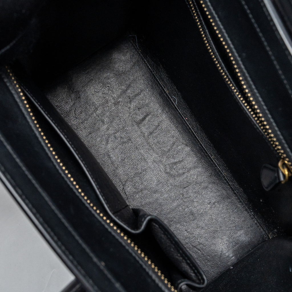 CELINE MICRO LUGGAGE CALFSKIN / SUEDE LEATHER MULTICOLOUR GHW