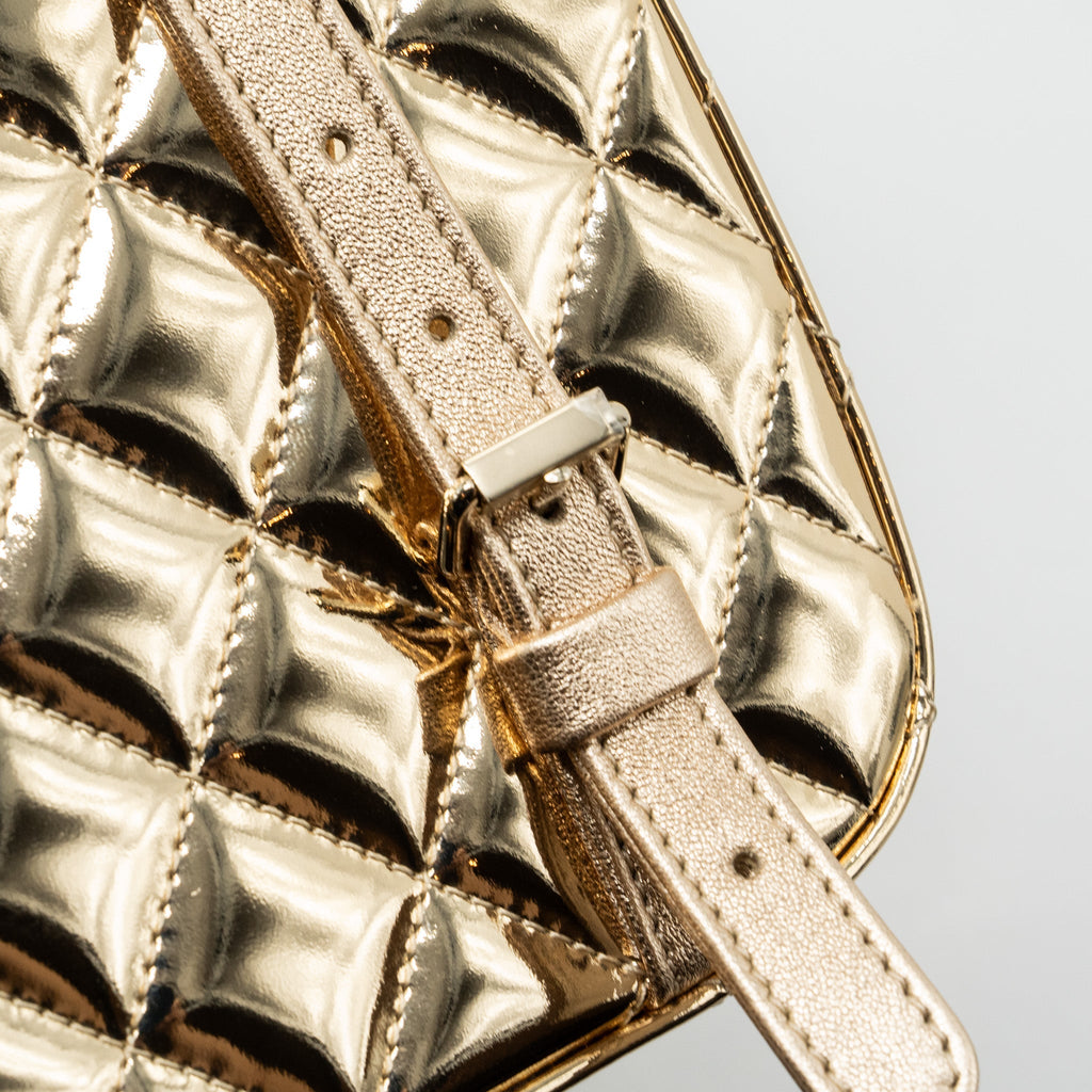 CHANEL 24C BACKPACK WITH STAR PATENT GOLD LGHW (MICROCHIP)