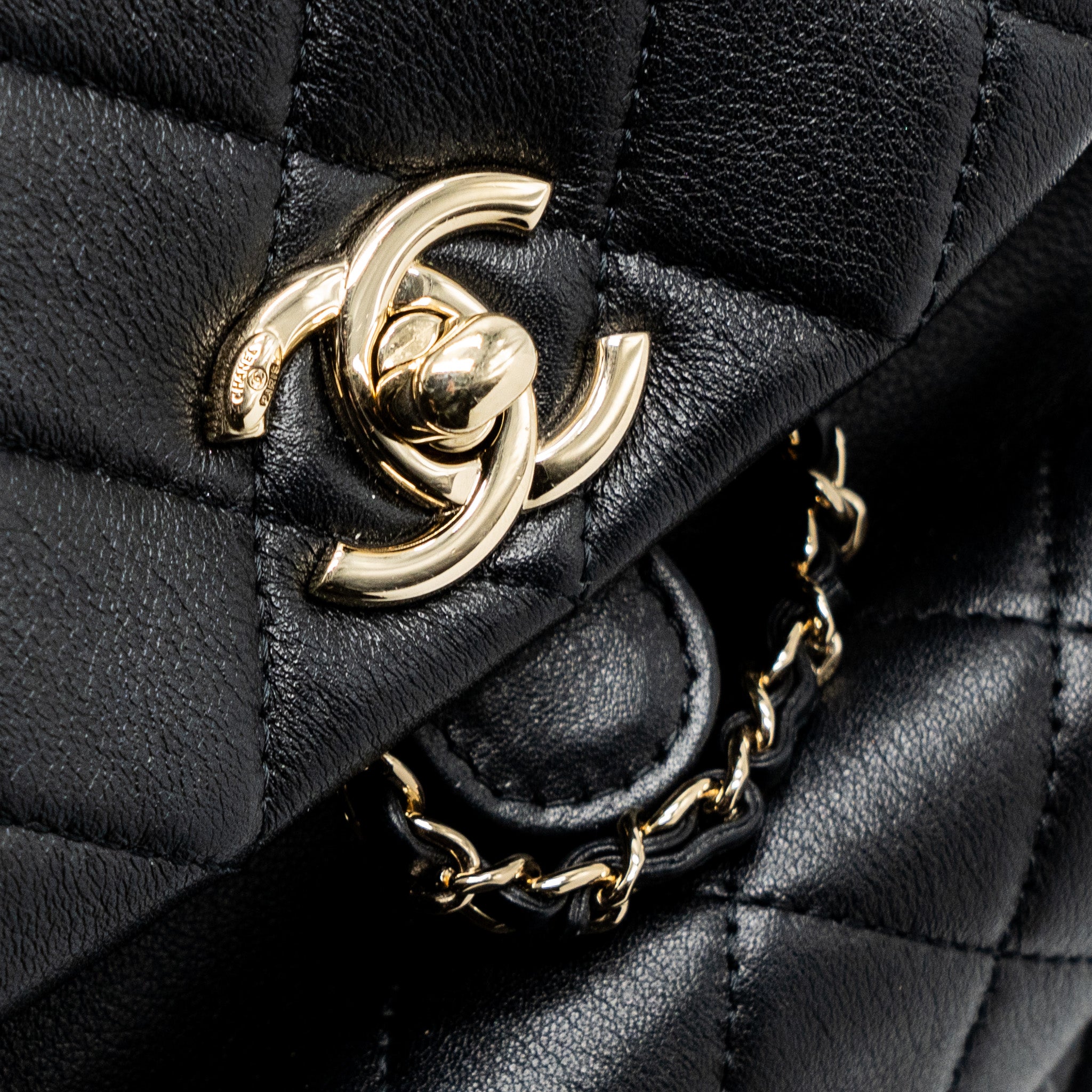 CHANEL MINI DUMA BACKPACK LAMBSKIN BLACK LGHW (MICROCHIP)
