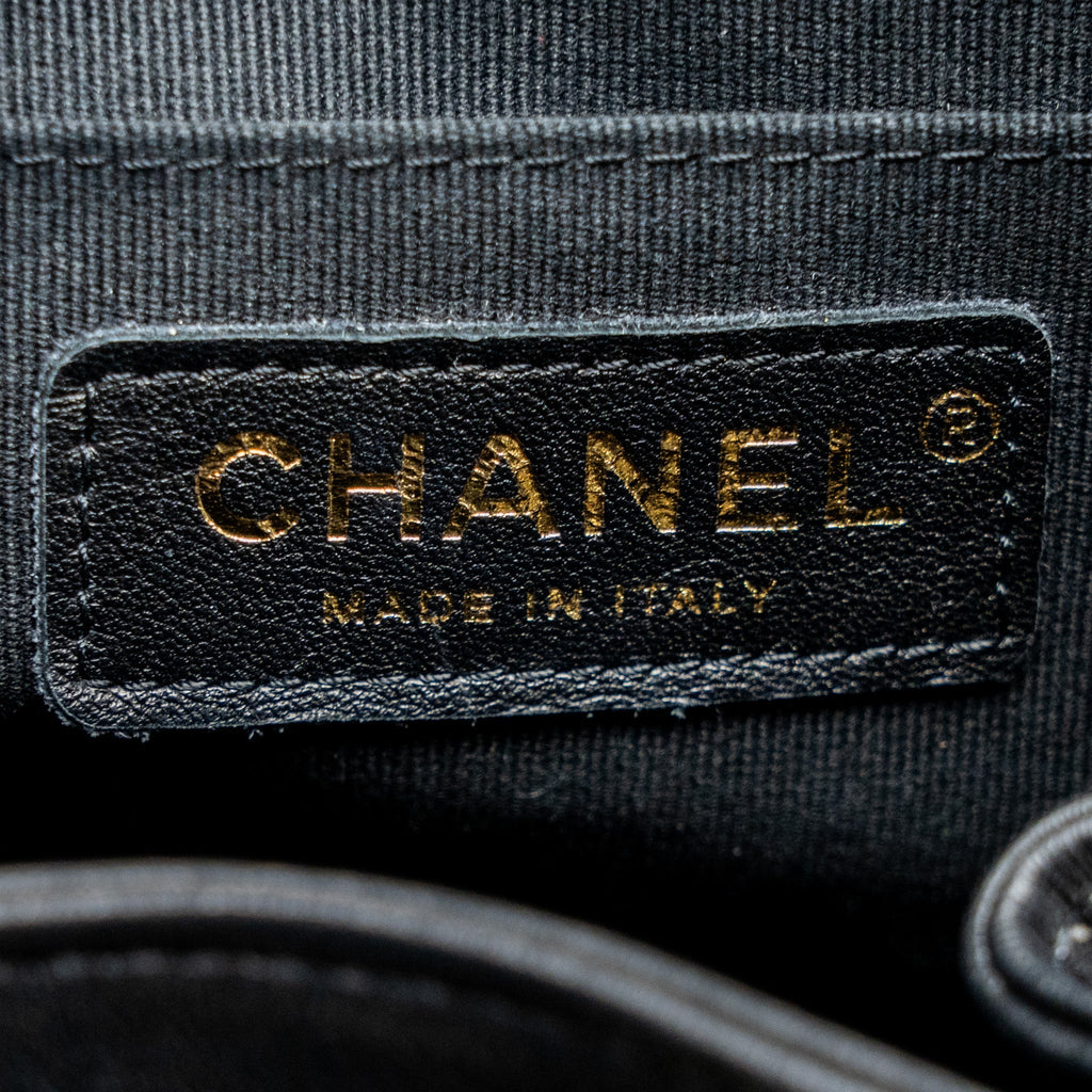 CHANEL MINI DUMA BACKPACK LAMBSKIN BLACK LGHW (MICROCHIP)