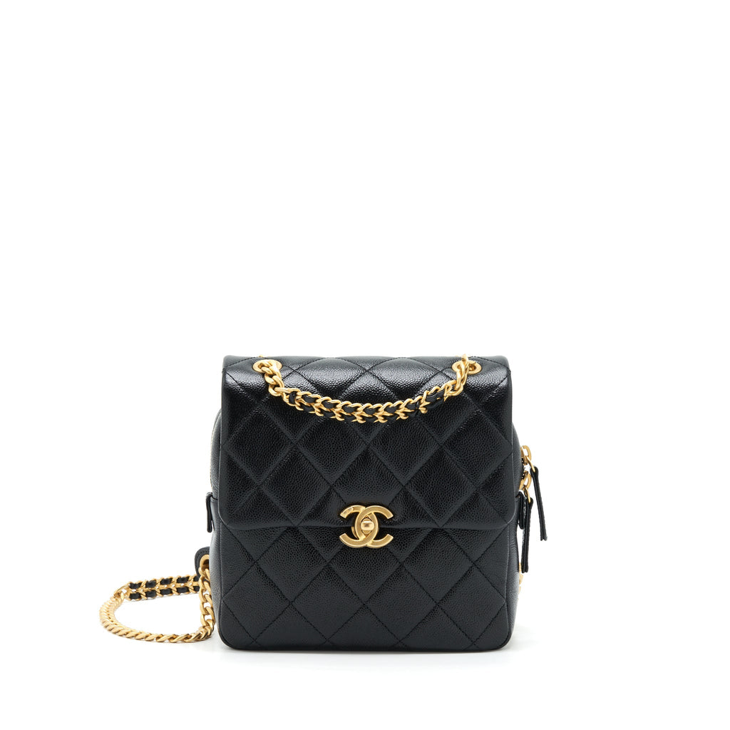CHANEL 22P FLAP BACKPACK CAVIAR BLACK GHW