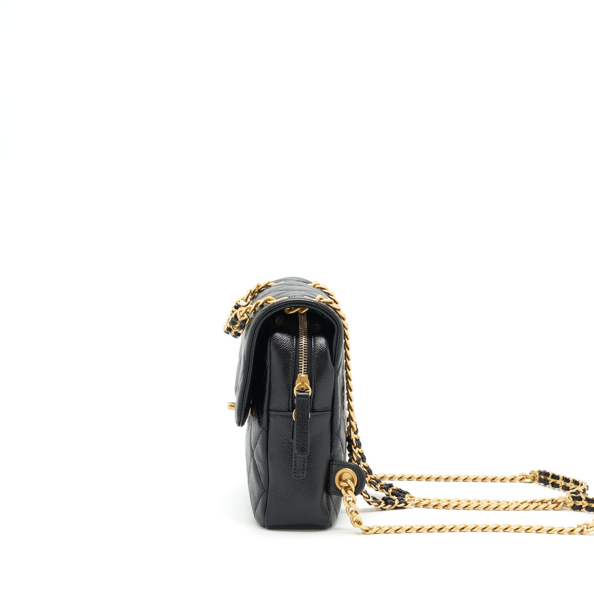 CHANEL 22P FLAP BACKPACK CAVIAR BLACK GHW