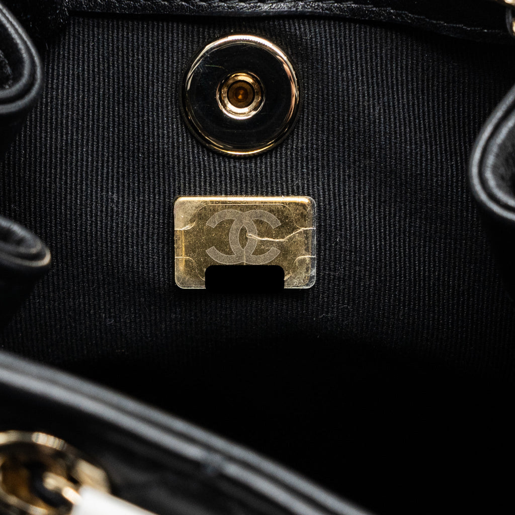 CHANEL MINI DUMA BACKPACK LAMBSKIN BLACK LGHW (MICROCHIP)