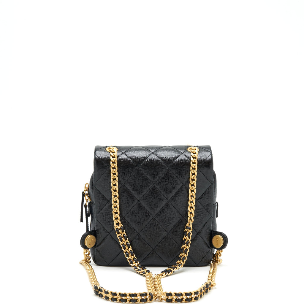 CHANEL 22P FLAP BACKPACK CAVIAR BLACK GHW