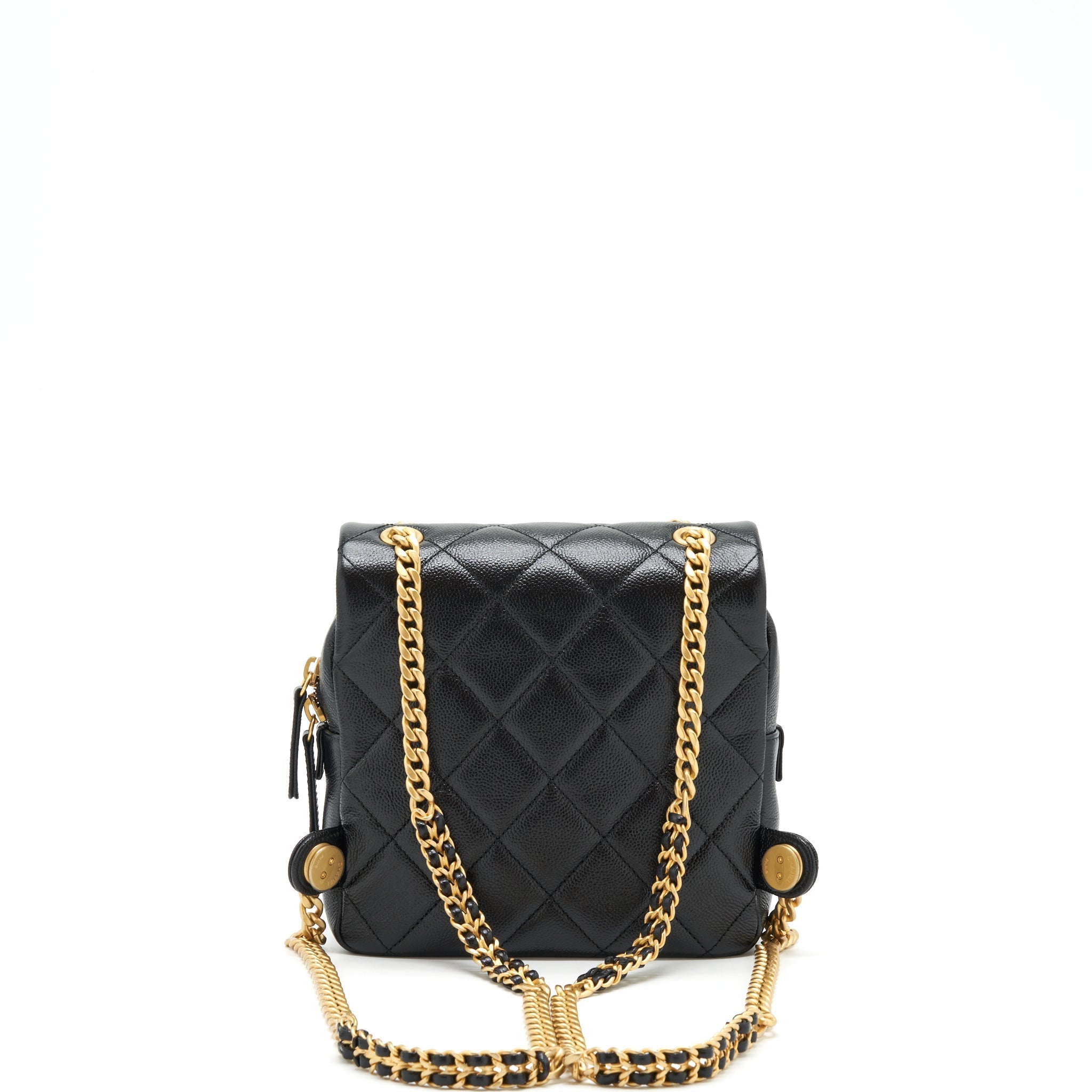 CHANEL 22P FLAP BACKPACK CAVIAR BLACK GHW