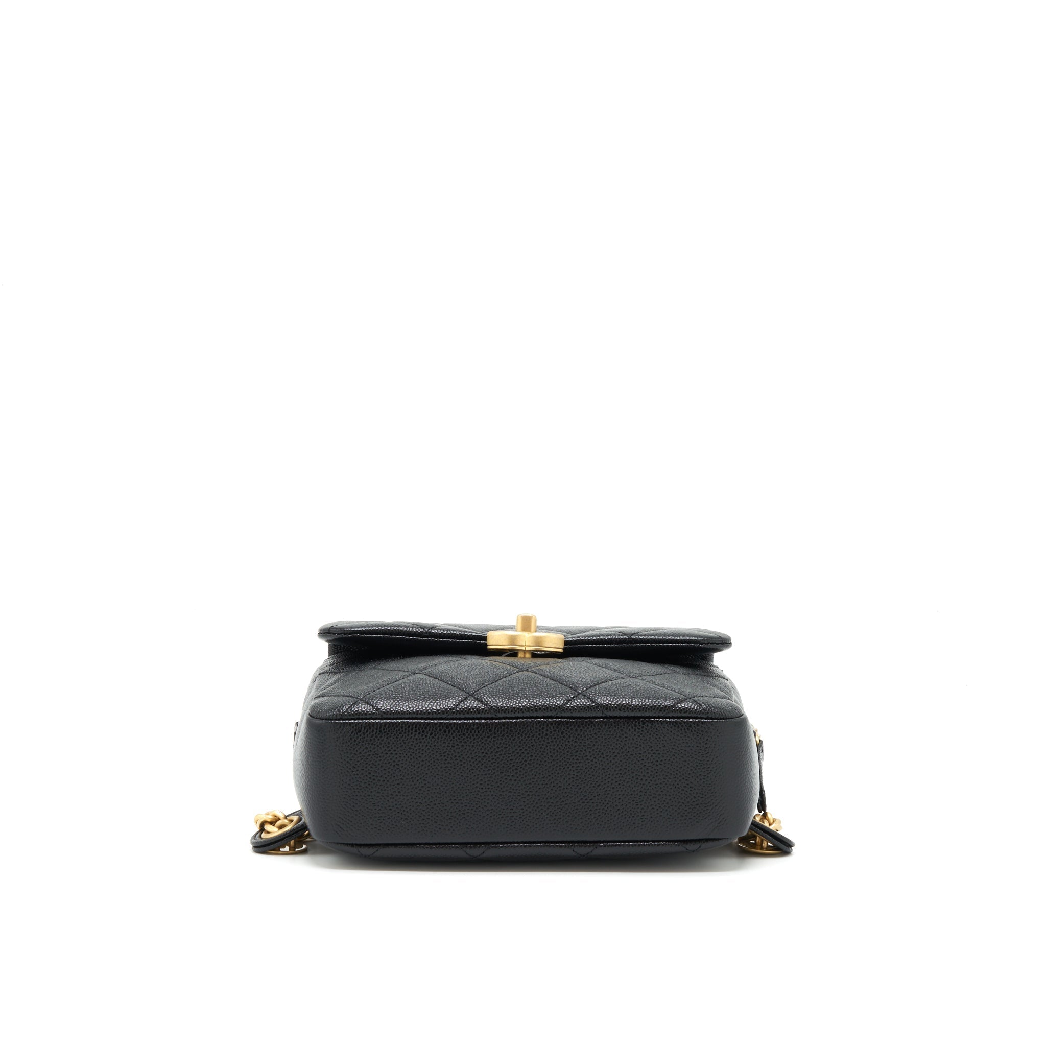 CHANEL 22P FLAP BACKPACK CAVIAR BLACK GHW