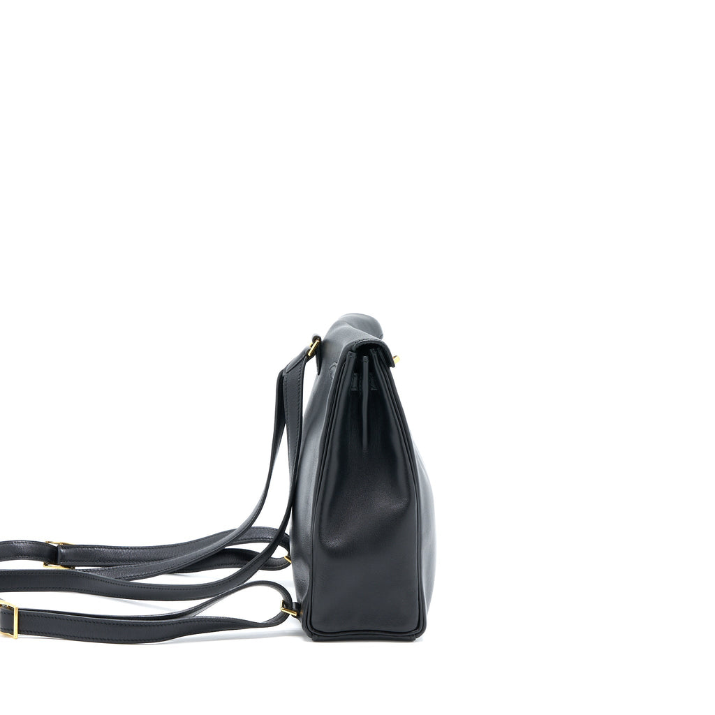 HERMES VINTAGE KELLY ADO 20CM SWIFT BLACK GHW