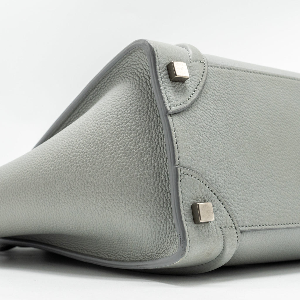 CELINE MICRO LUGGAGE BAG CALFSKIN LIGHT GREY SHW