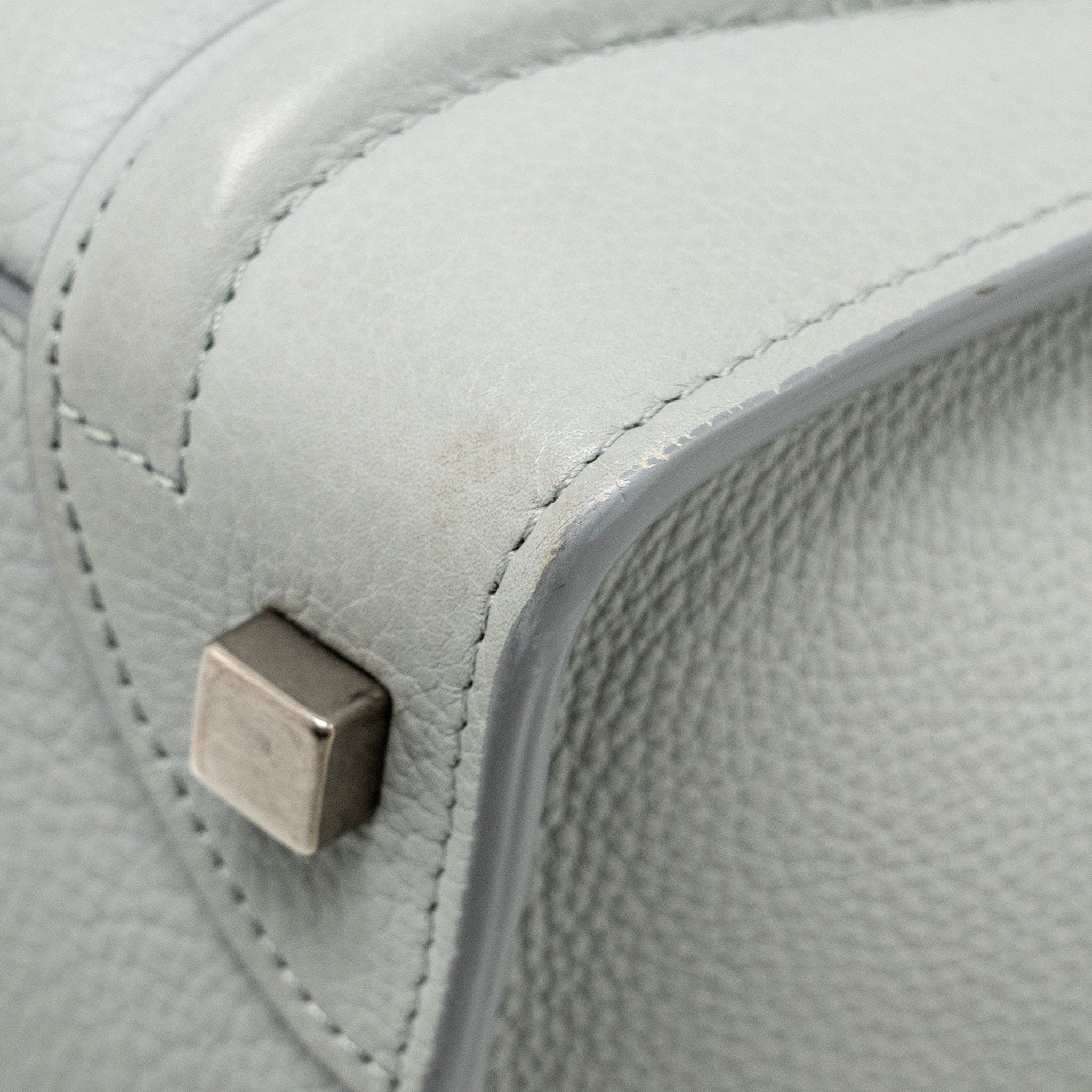 CELINE MICRO LUGGAGE BAG CALFSKIN LIGHT GREY SHW