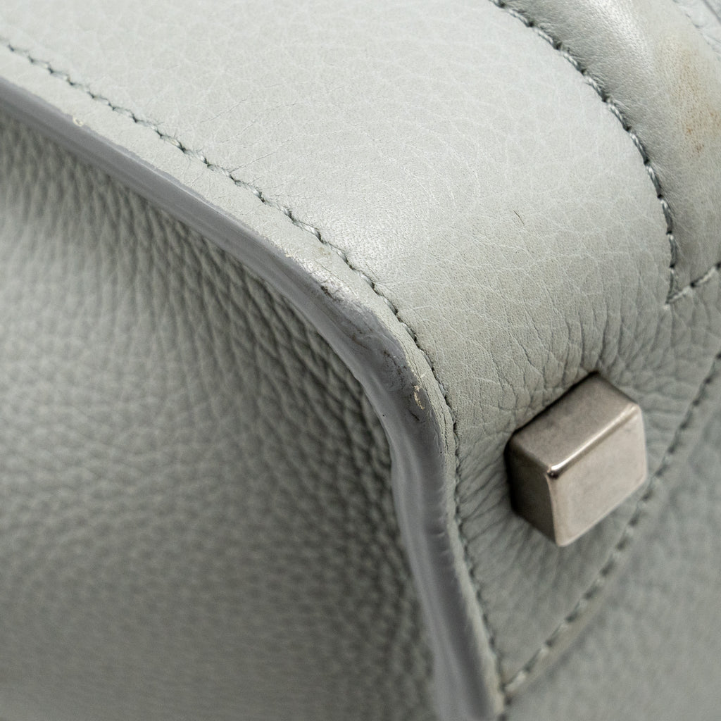 CELINE MICRO LUGGAGE BAG CALFSKIN LIGHT GREY SHW