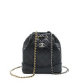 CHANEL SMALL GABRIELLE BACKPACK CALFSKIN BLACK MULTICOLOUR HARDWARE