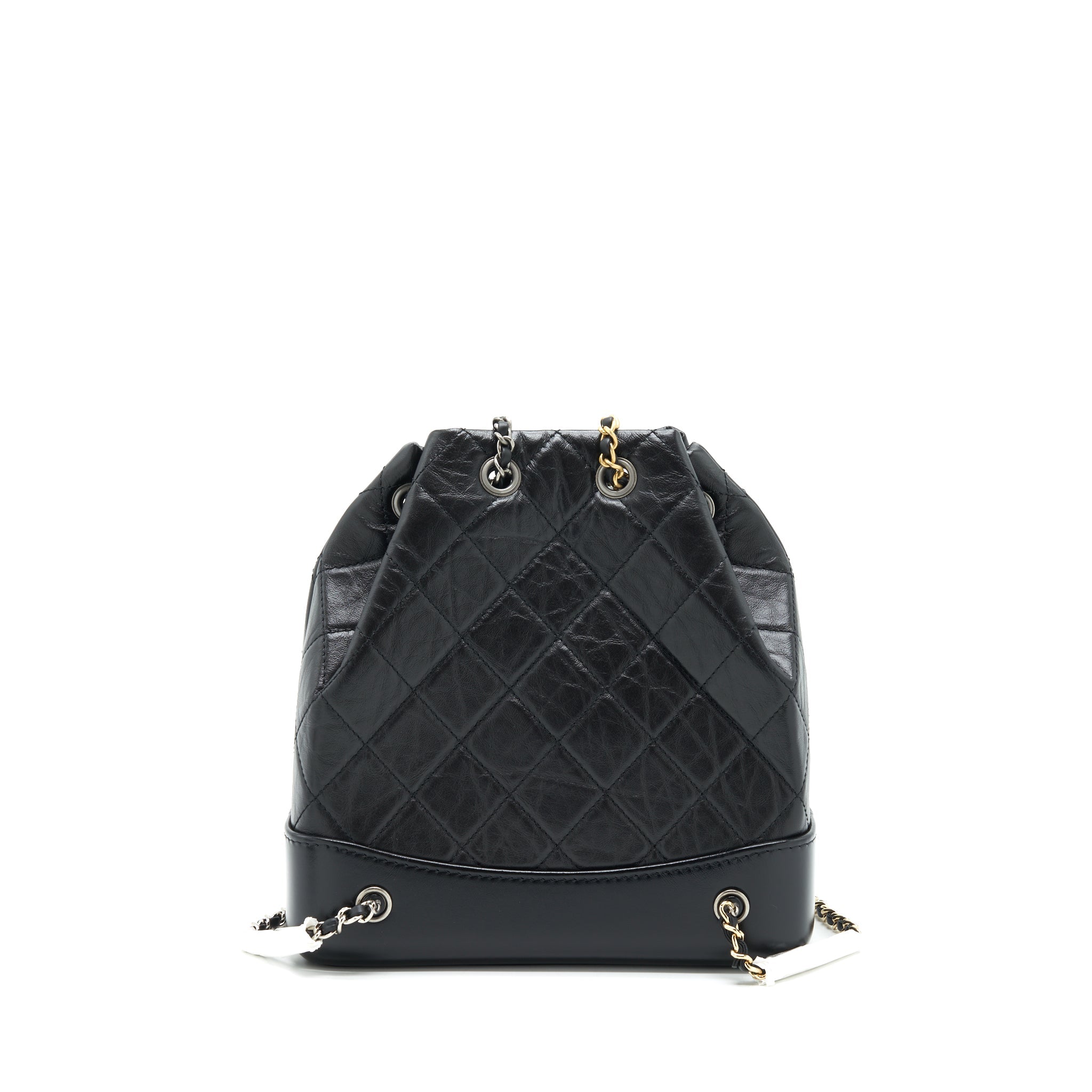 CHANEL SMALL GABRIELLE BACKPACK CALFSKIN BLACK MULTICOLOUR HARDWARE