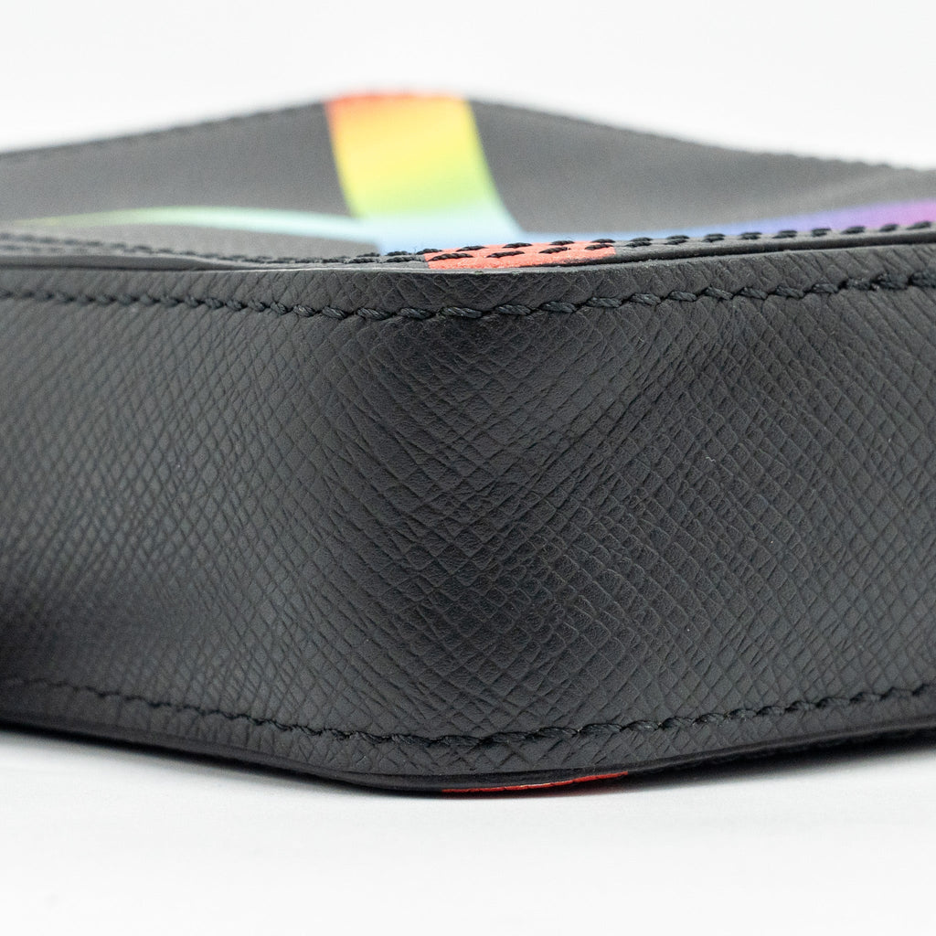 LOUIS VUITTON DANUBE MESSENGER BAG TAIGA BLACK/RAINBOW BLACK HARDWARE