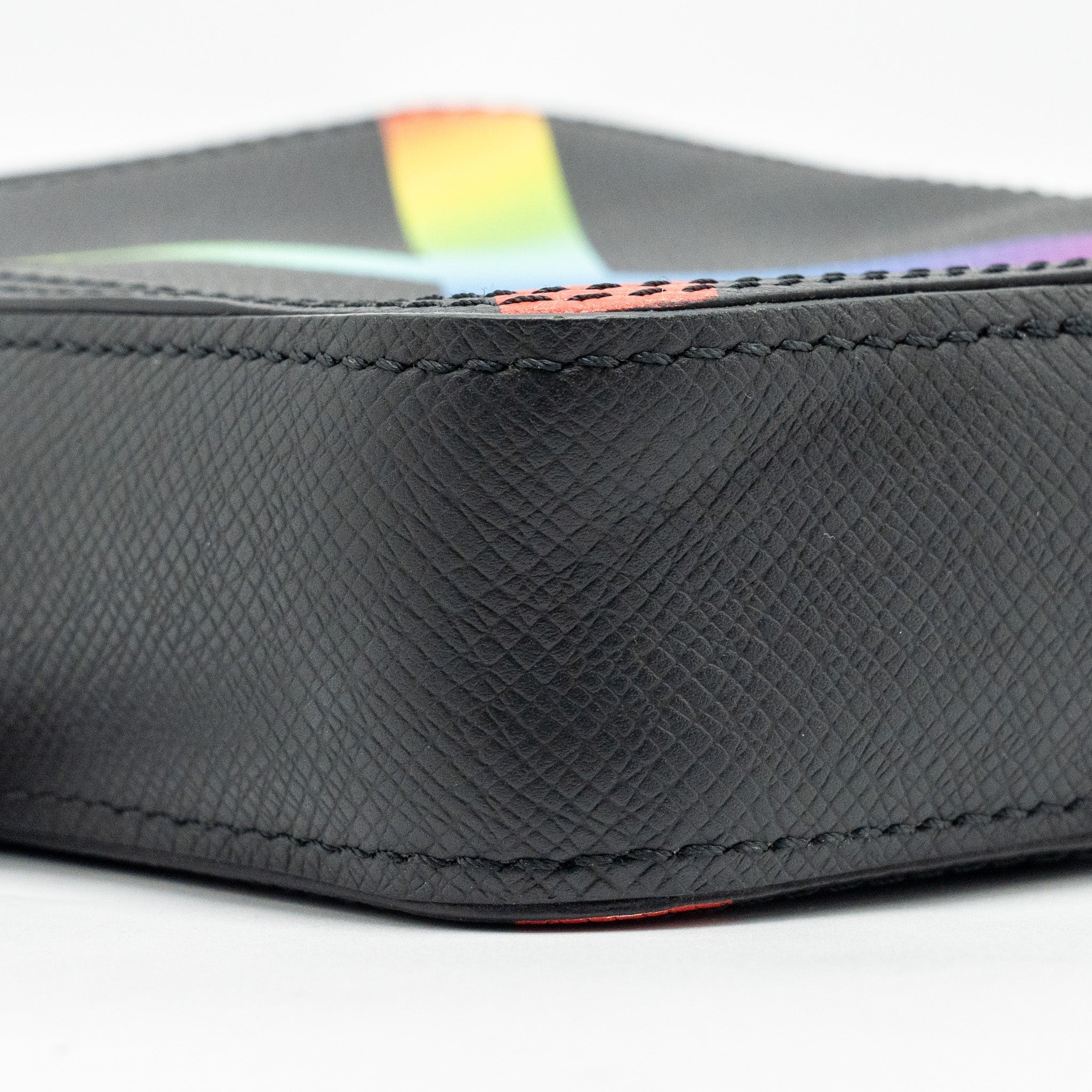 LOUIS VUITTON DANUBE MESSENGER BAG TAIGA BLACK/RAINBOW BLACK HARDWARE