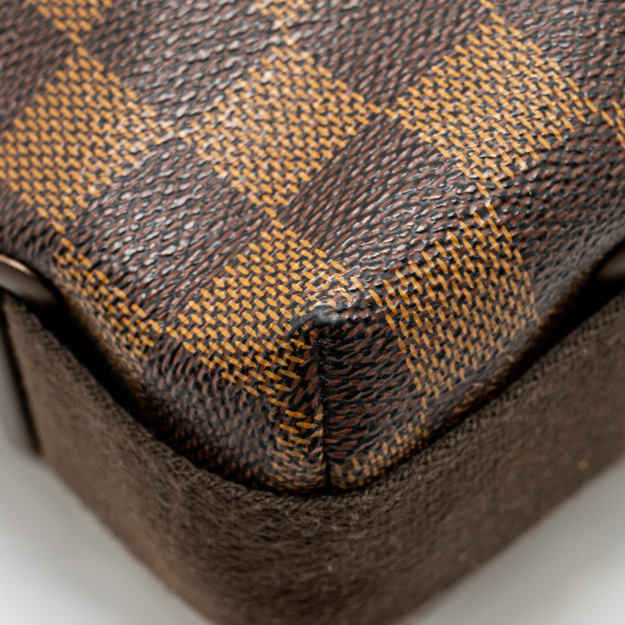 LOUIS VUITTON BROOKLYN PM MESSENGER BAG DAMIER EBENE CANVAS BROWN HARDWARE