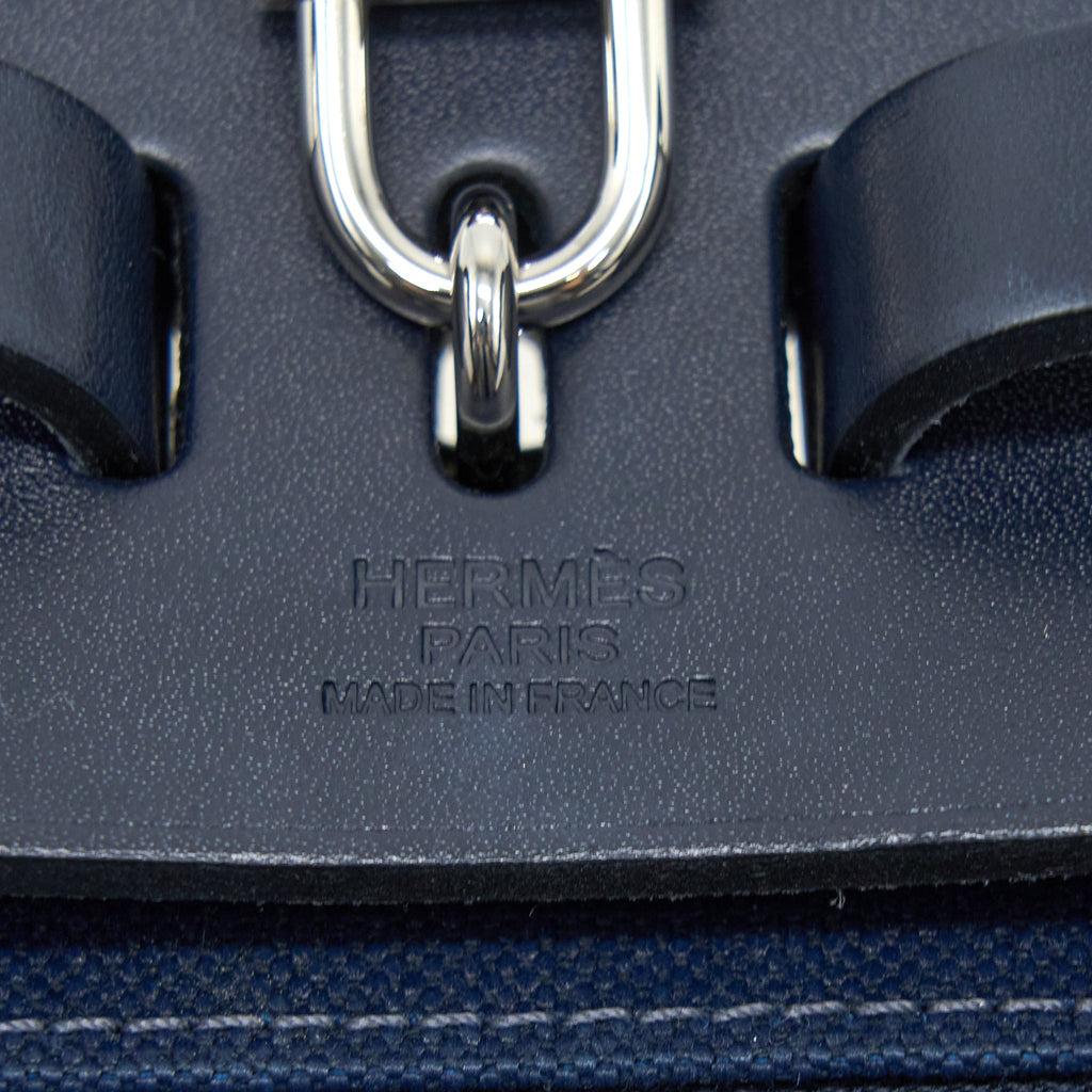 HERMES HERBAG BACKPACK CANVAS/LEATHER DARK BLUE/BLACK SHW