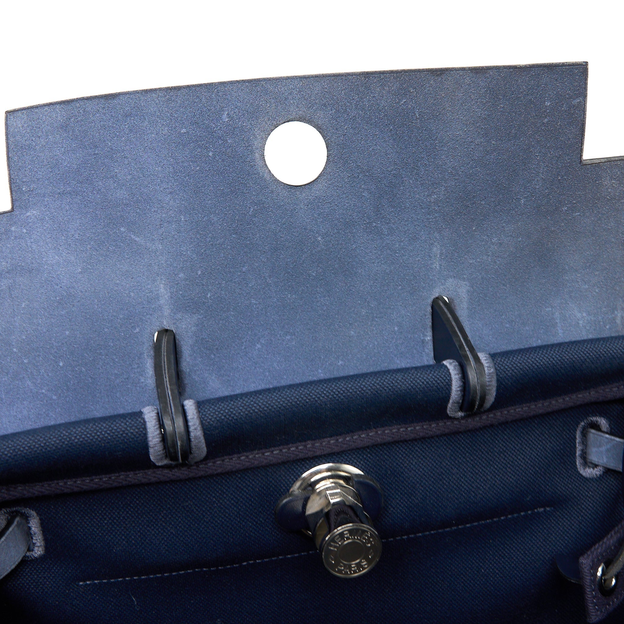 HERMES HERBAG BACKPACK CANVAS/LEATHER DARK BLUE/BLACK SHW