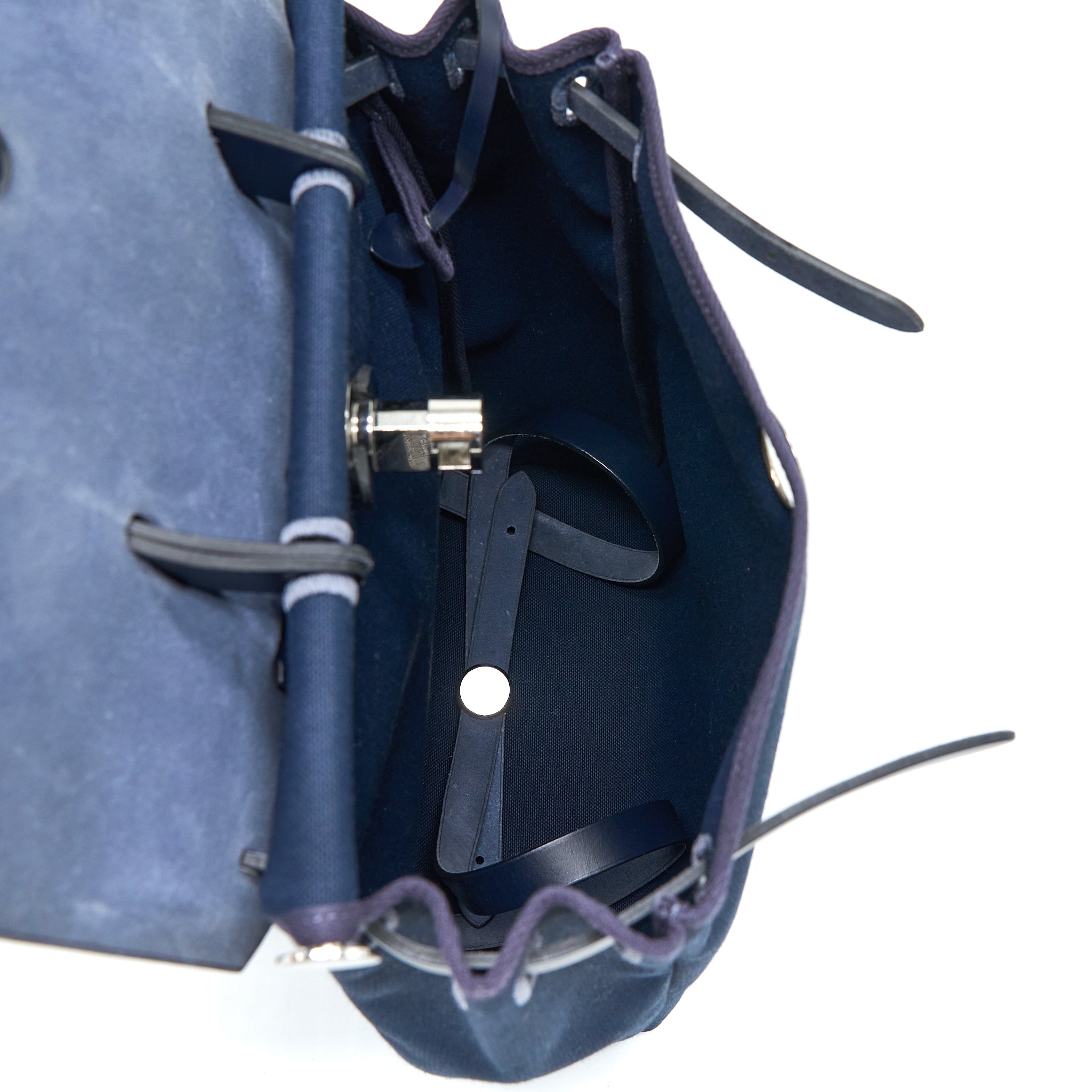 HERMES HERBAG BACKPACK CANVAS/LEATHER DARK BLUE/BLACK SHW