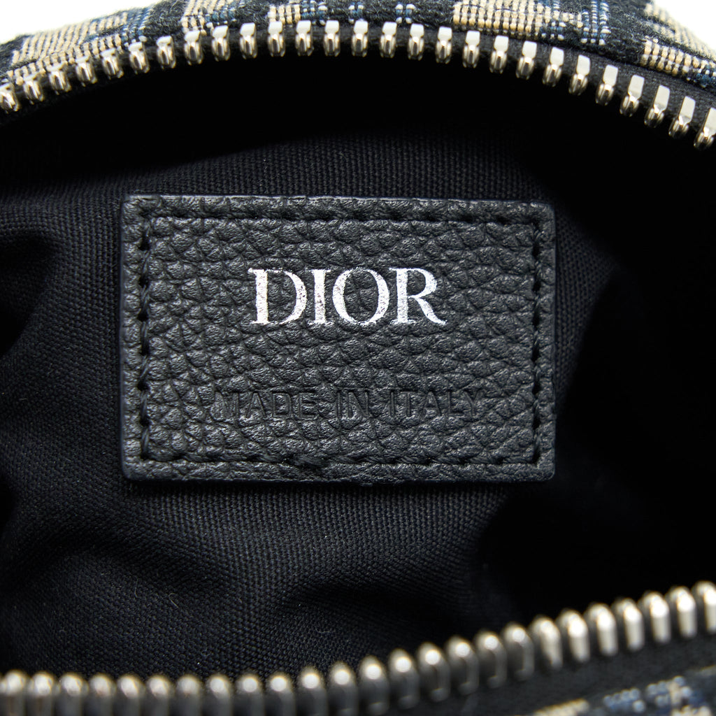 DIOR ROLLER MESSENGER BAG BLUE OBLIQUE JACQUARD