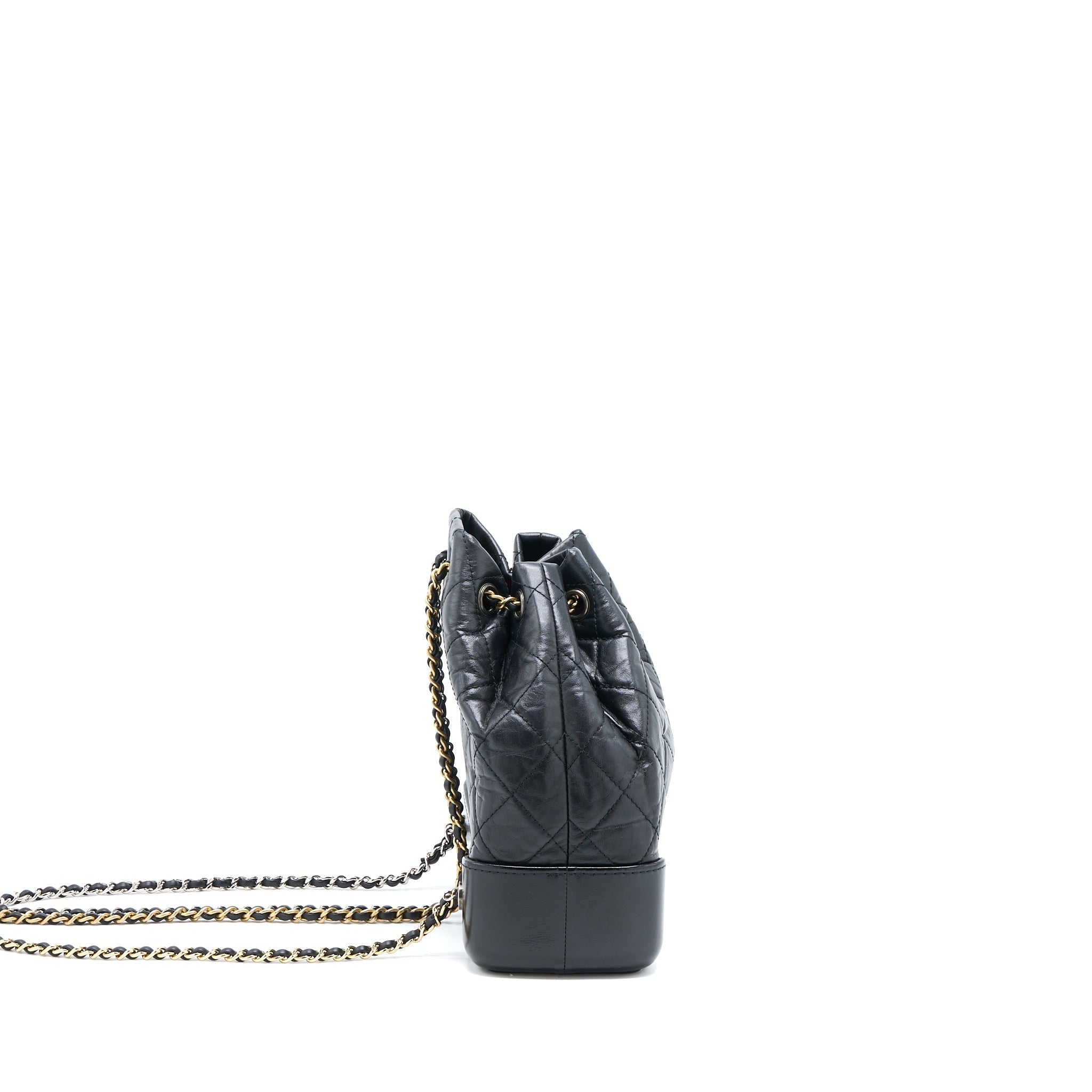 CHANEL SMALL GABRIELLE BACKPACK AGED CALFSKIN BLACK MULTICOLOUR HARDWARE