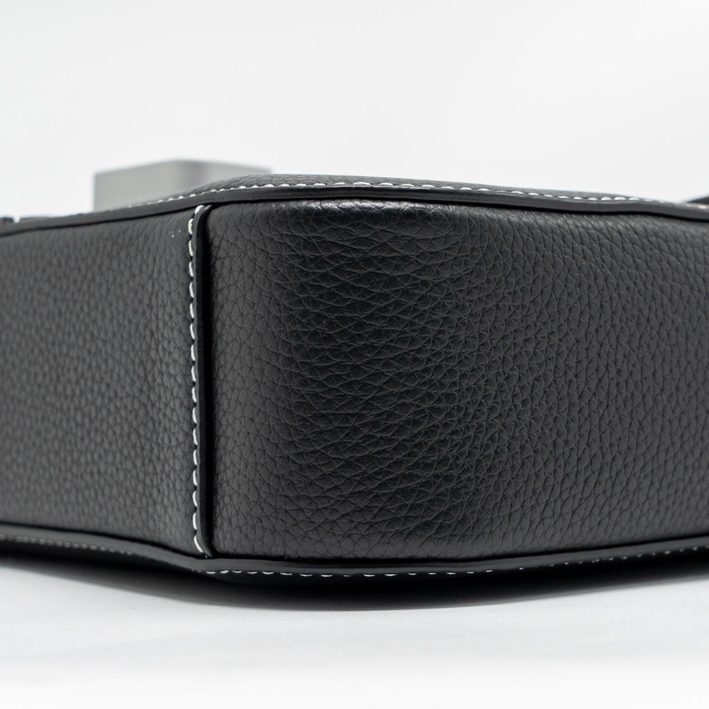 DIOR MEDIUM SADDLE FLAP MESSENGER BAG GRAINED CALFSKIN BLACK GHW
