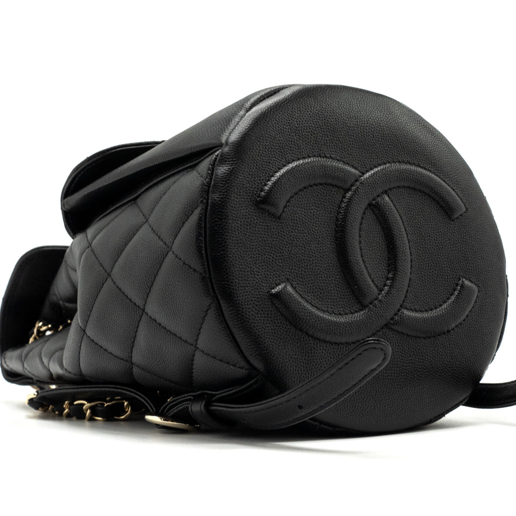 CHANEL 22S MINI BACKPACK CAVIAR BLACK LGHW(MICROCHIP)