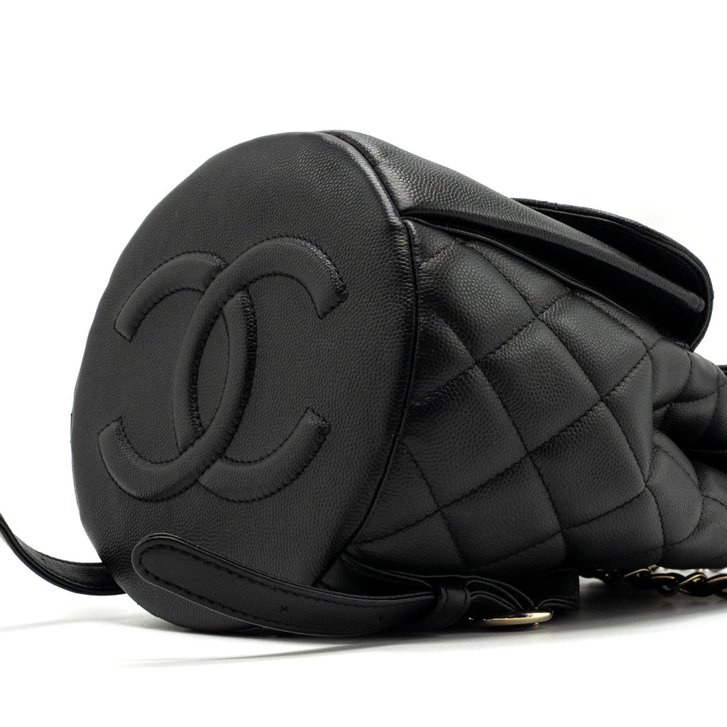 CHANEL 22S MINI BACKPACK CAVIAR BLACK LGHW(MICROCHIP)