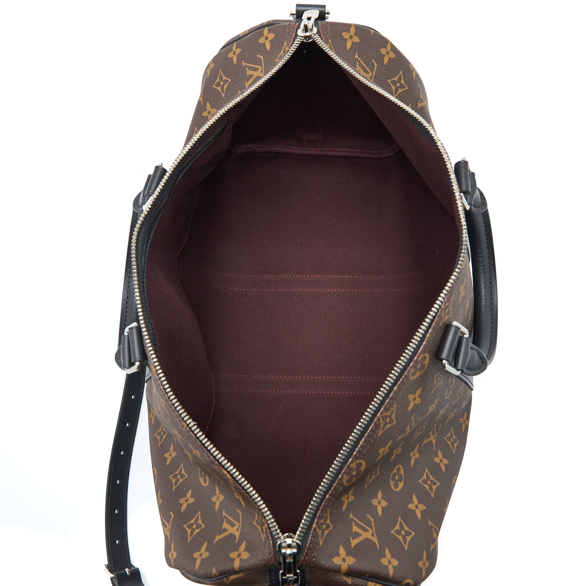 LOUIS VUITTON KEEPALL BANDOULIERE 45 MONOGRAM MACASSAR CANVAS SHW
